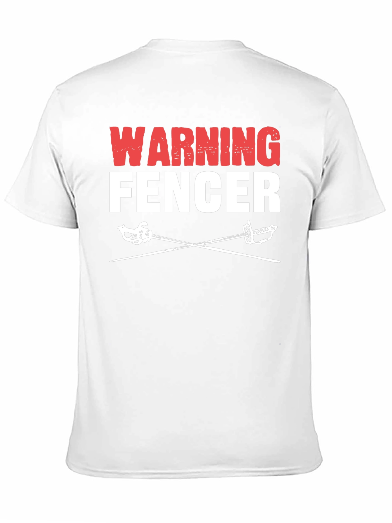Black Warning Fencer T-Shirt Black Cotton Tee view 11