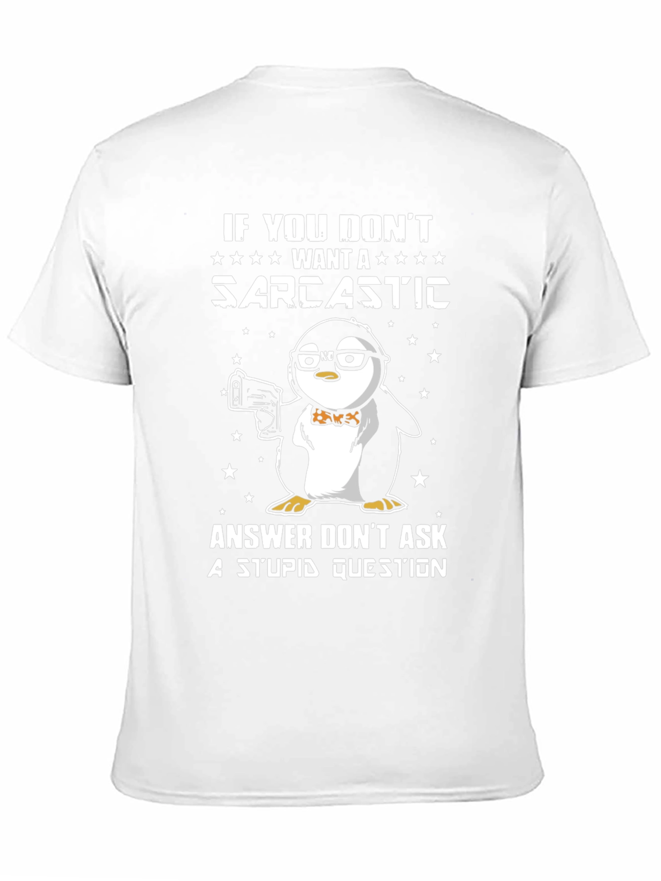 Black Sarcastic Penguin T-Shirt - Funny Graphic Tee view 11