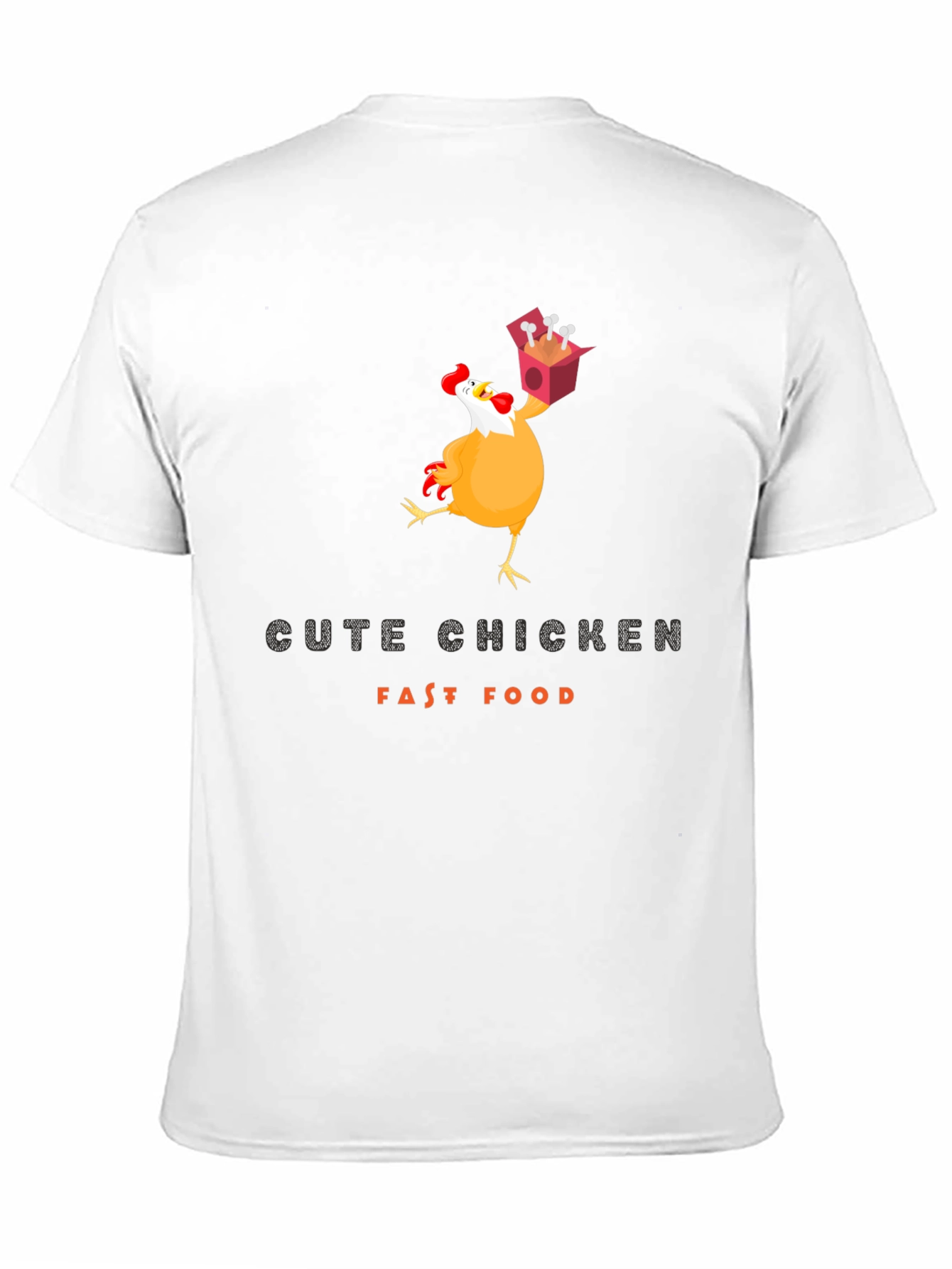 Black Funny Chicken Fast Food T-Shirt view 11