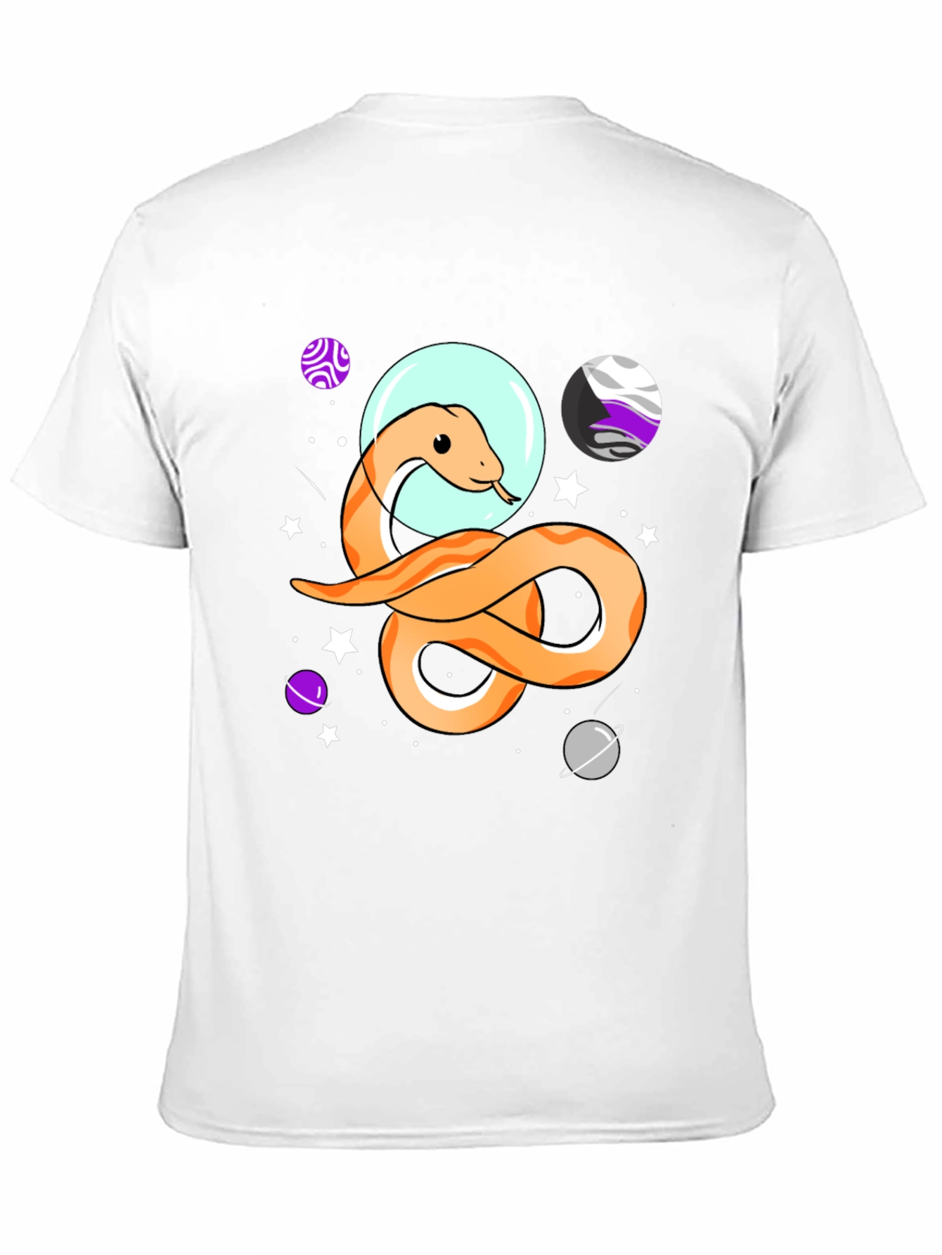 Black Space Snake Graphic Tee - Black Cotton T-Shirt view 11