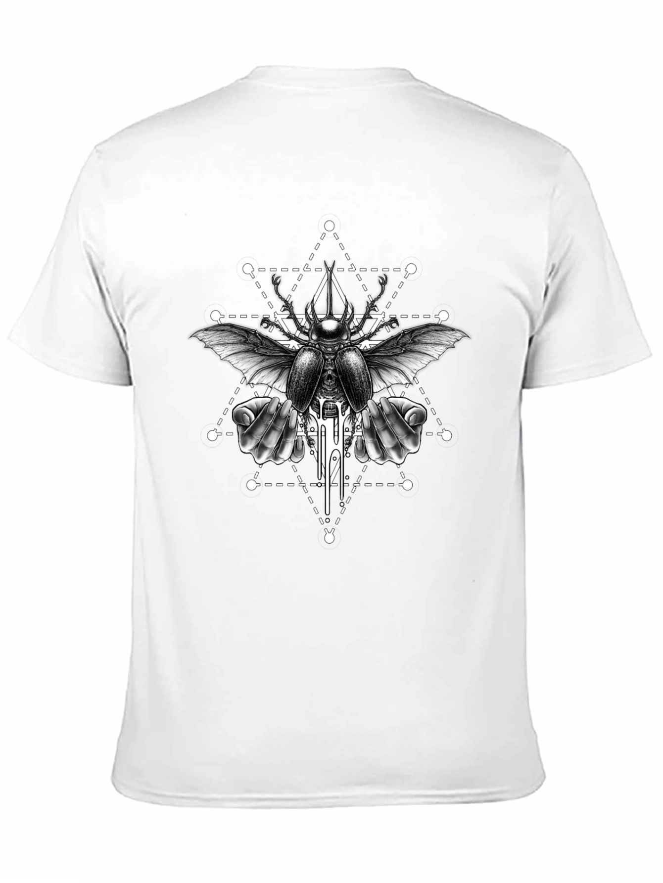 Black Geometric Beetle Graphic Tee - Black view 11