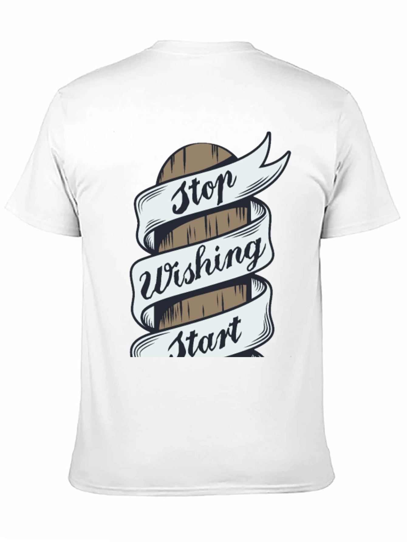Black Stop Wishing Start Doing T-Shirt view 11