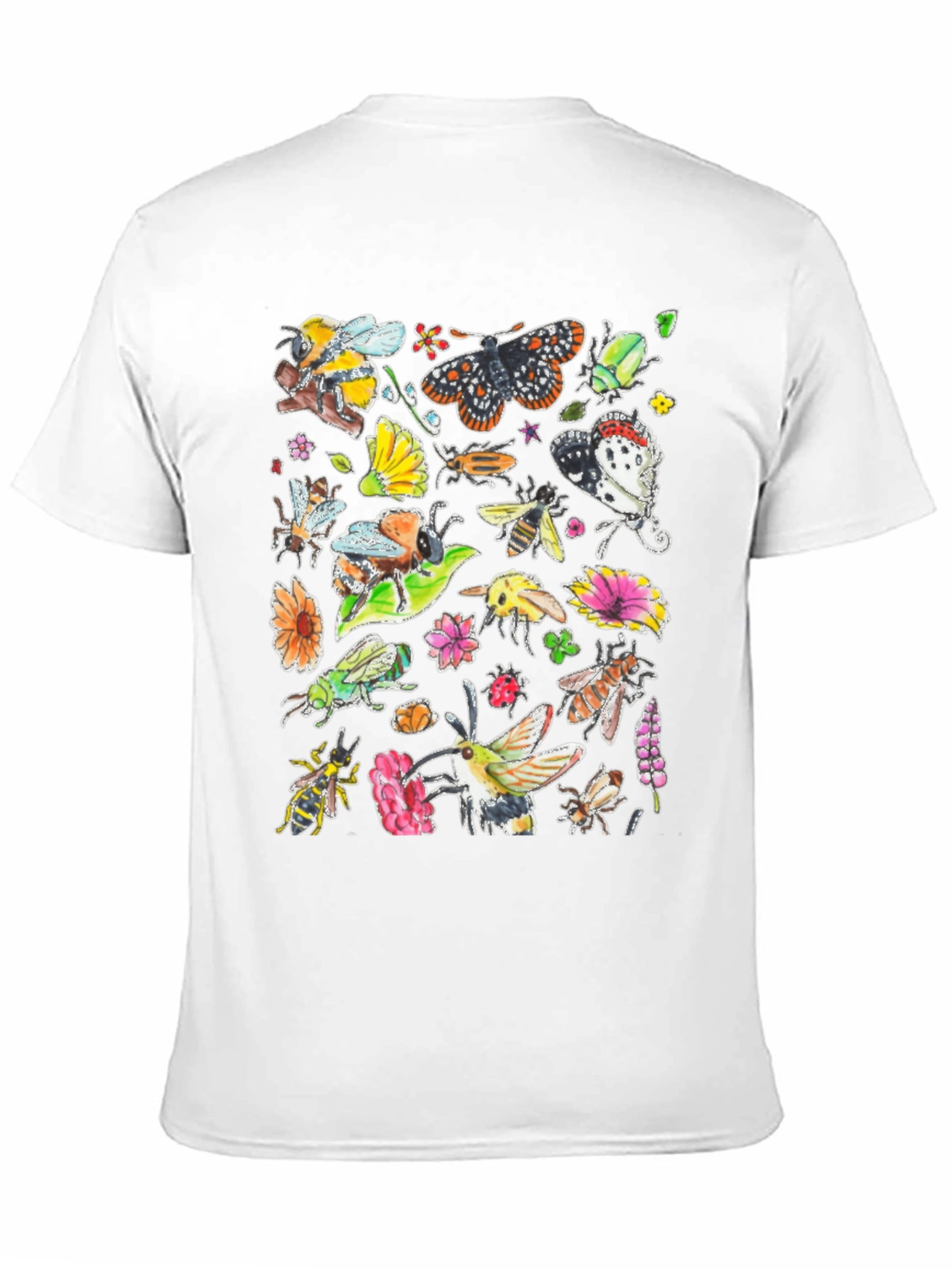 Black Nature Insects Black T-Shirt view 11