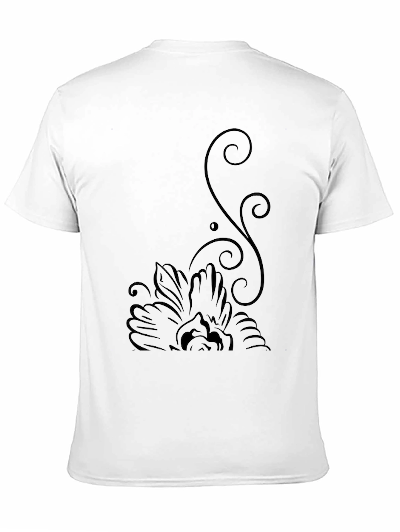 Black Black Tee with Floral Accent view 11