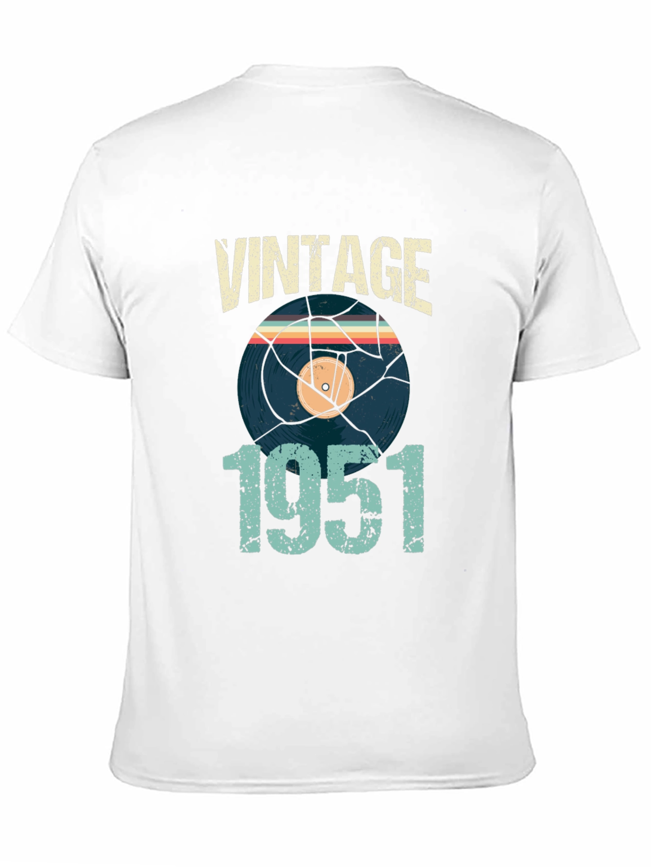 Black Vintage 1951 Vinyl Record Graphic T-Shirt view 11