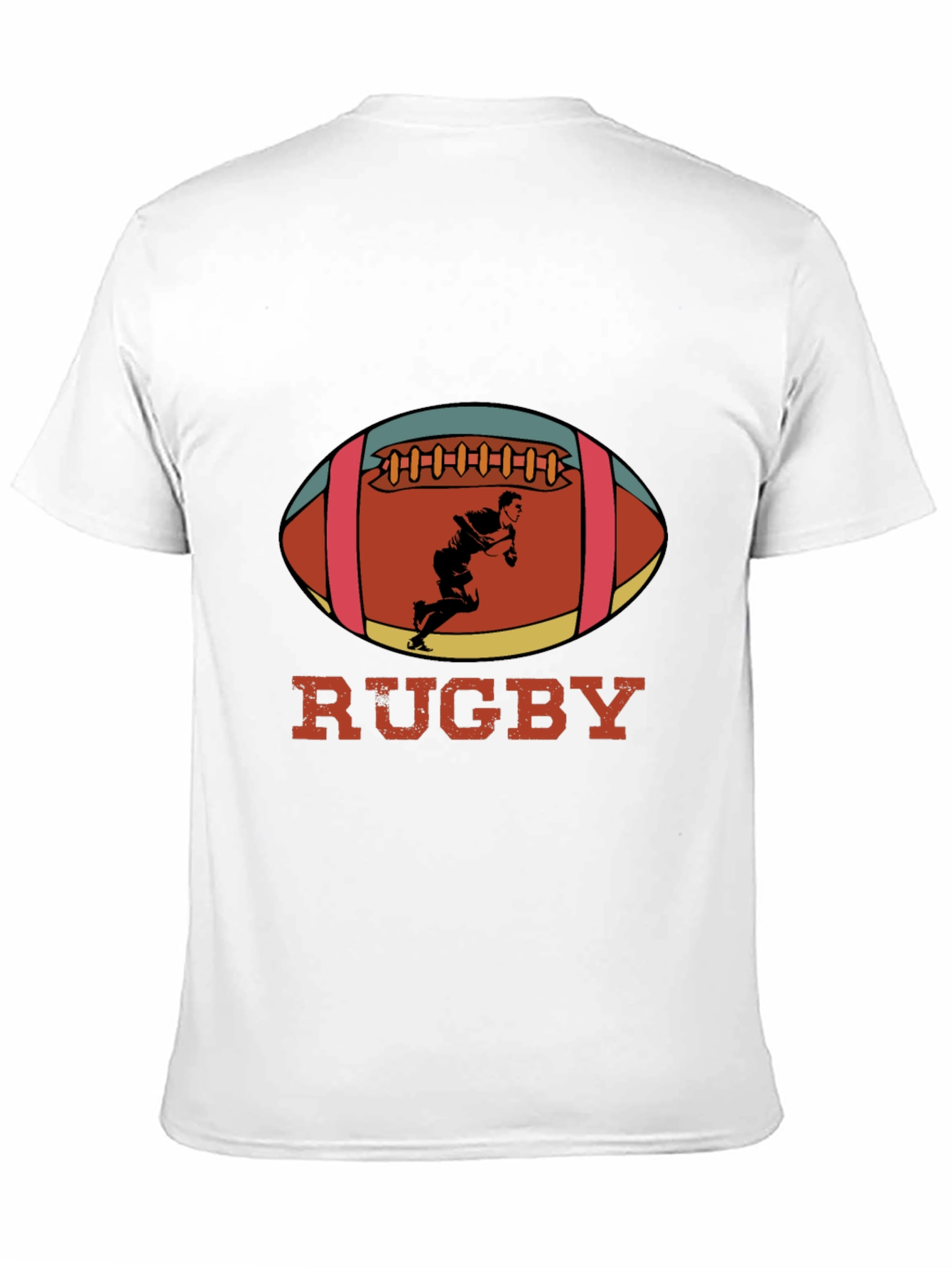 Black Rugby Player Graphic T-Shirt view 11