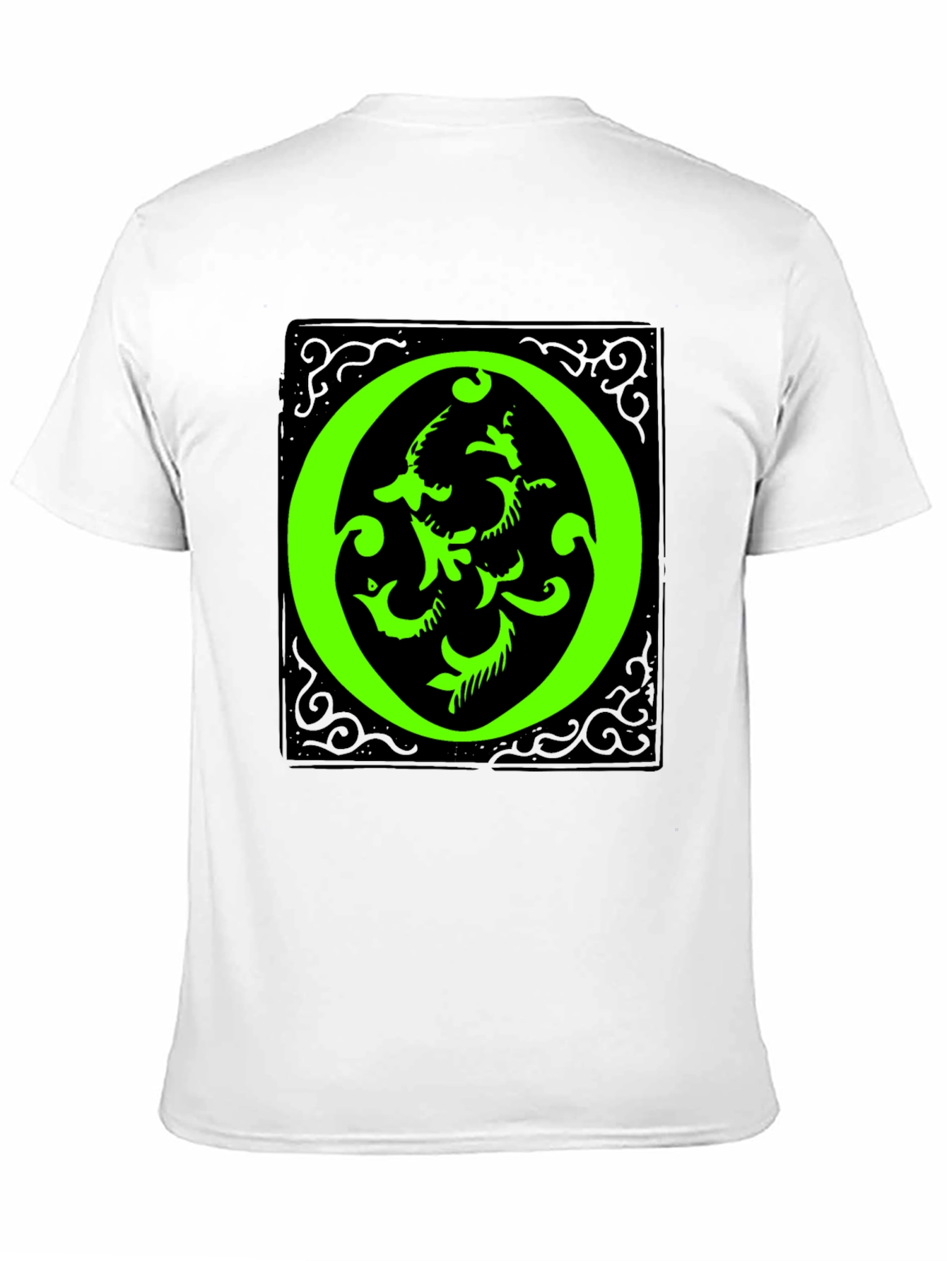 Black Abstract Green "O" Graphic Black T-Shirt view 11