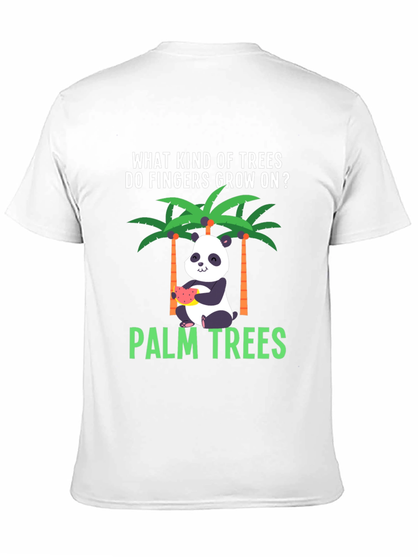 Black Funny Panda Palm Trees T-Shirt view 11