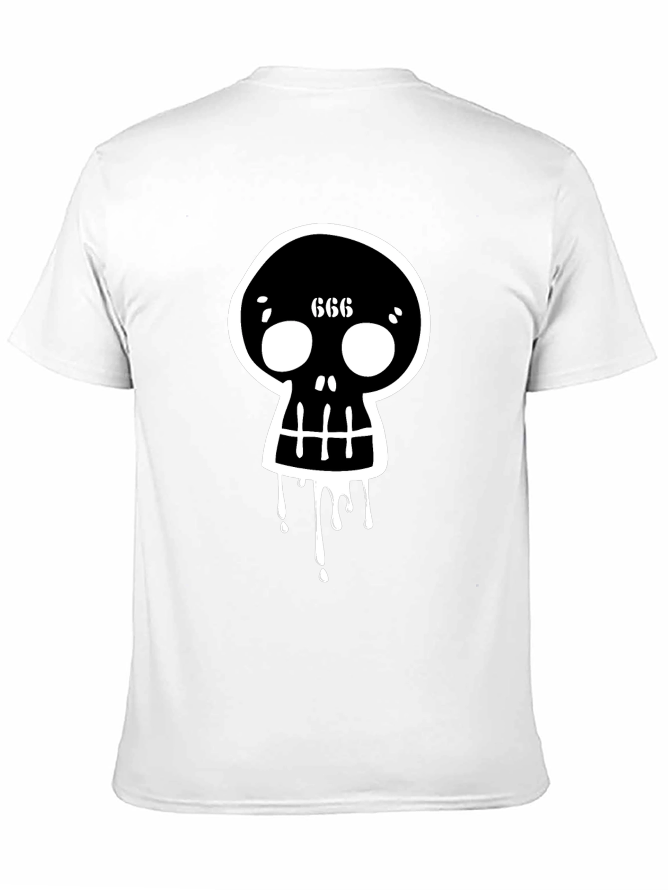 Black Men's Black Skull Graphic Tee view 11