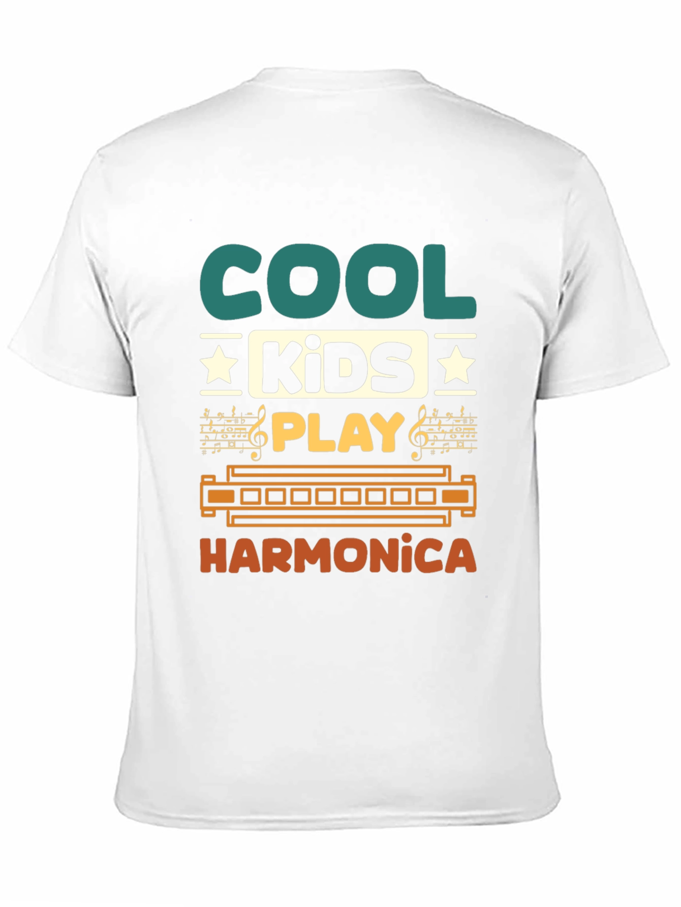 Black Cool Kids Harmonica Graphic T-Shirt view 11