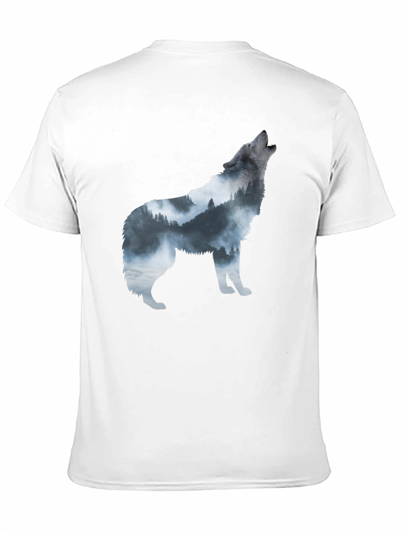 Black Wolf Silhouette Graphic Print Tee view 11