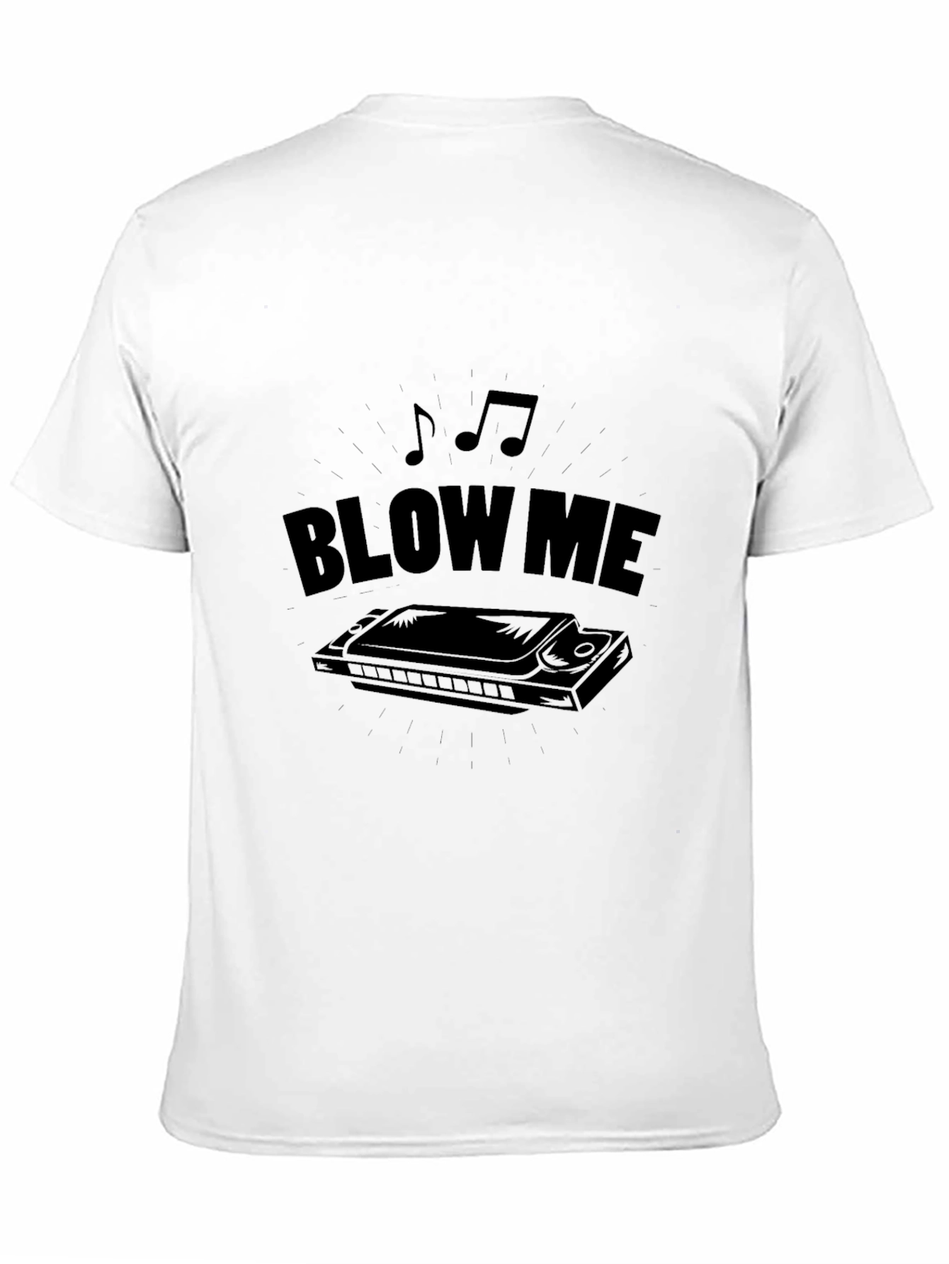 Black Blow Me Harmonica T-Shirt - Musical Humor Tee view 11