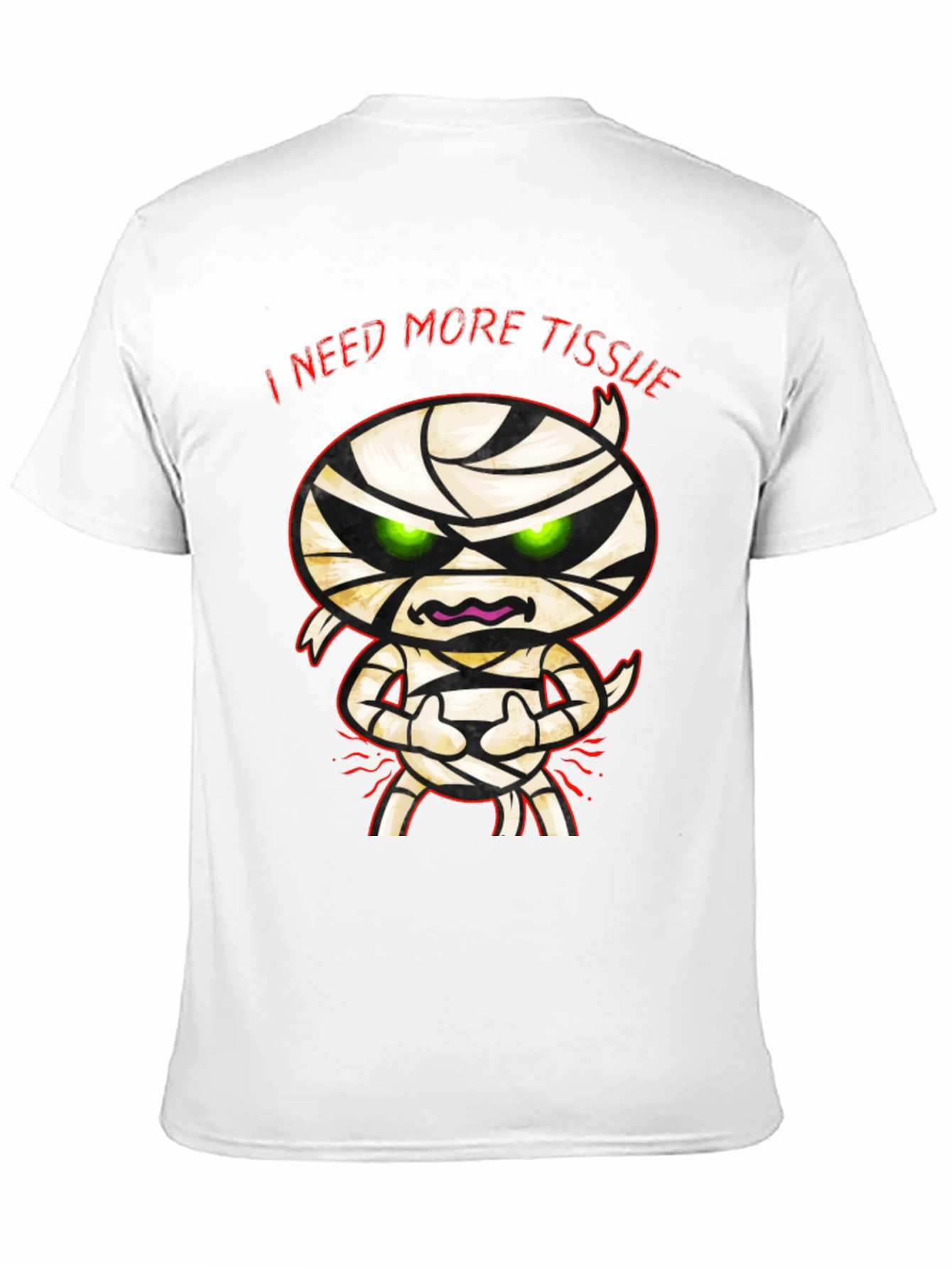 Black I Need More Tissue Mummy T-Shirt - Funny Halloween Tee view 11