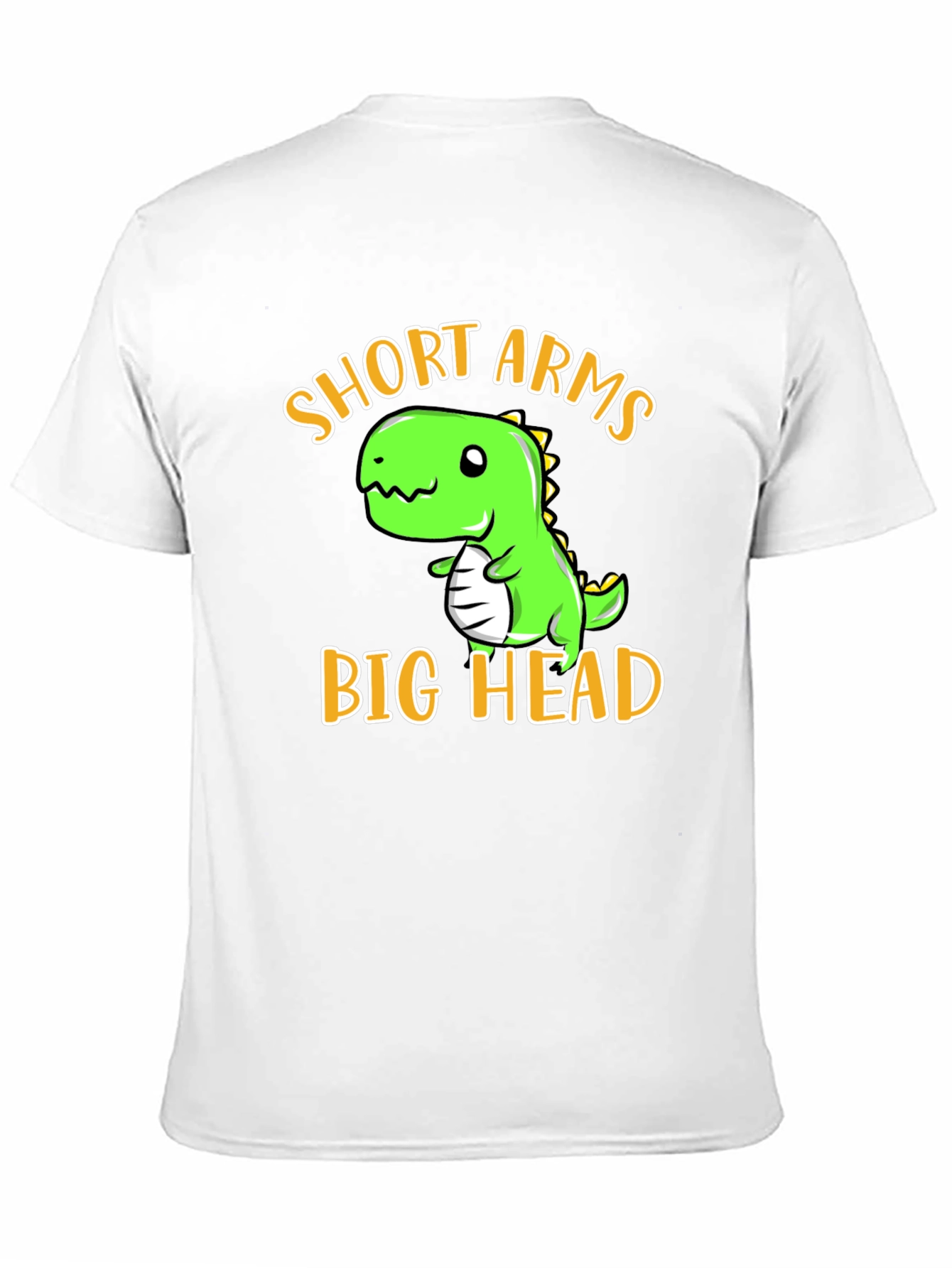 Black Short Arms Big Head T-Shirt - Funny Dino Tee view 11