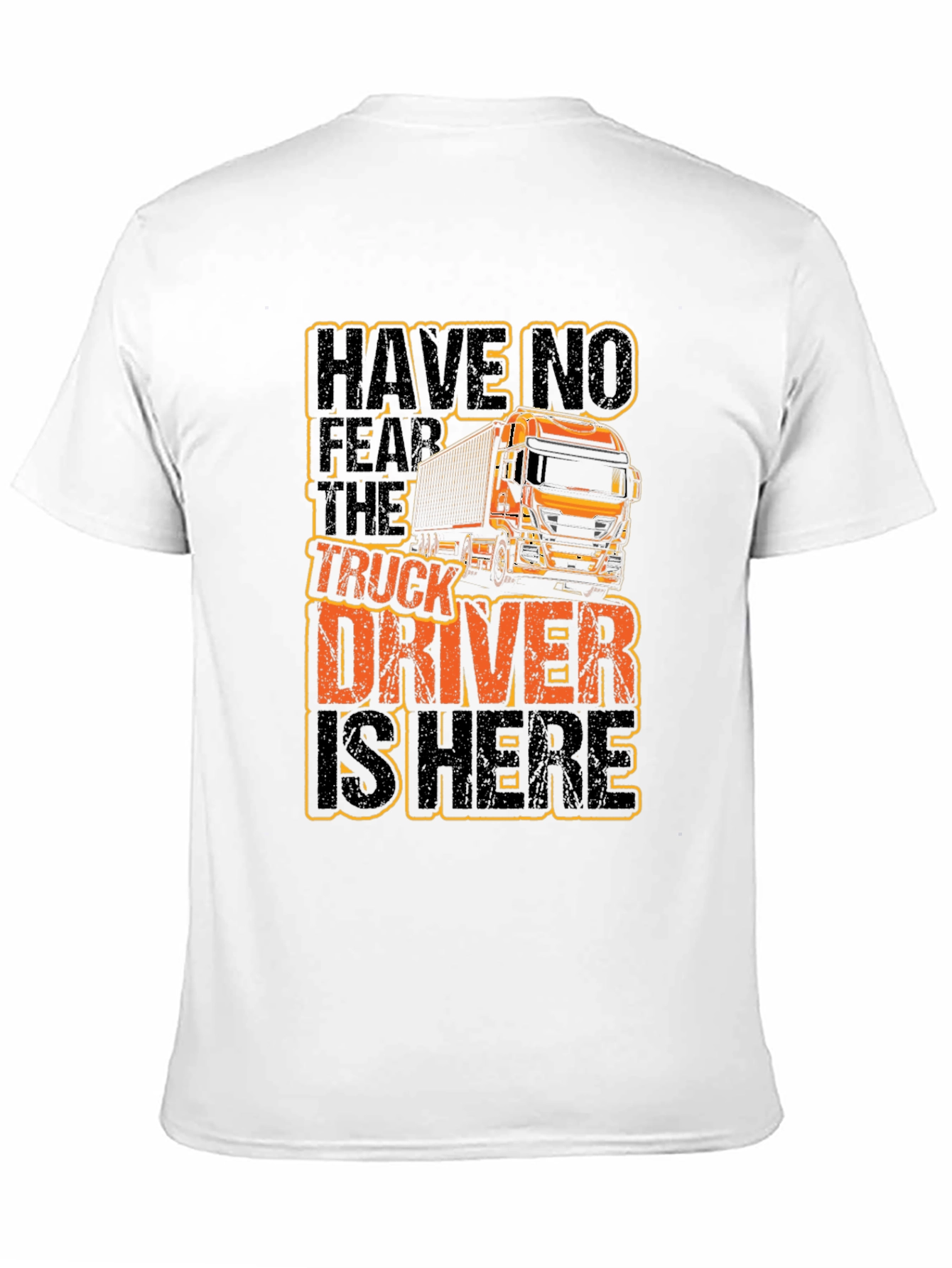 Black Truck Driver Graphic T-Shirt - Black Cotton Tee view 11