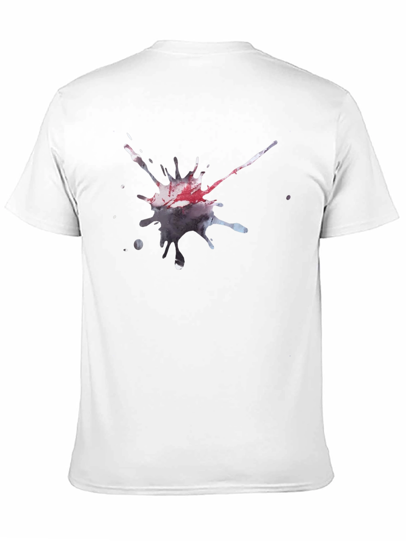 Black Men's Black T-Shirt with Artistic Splatter Design view 11