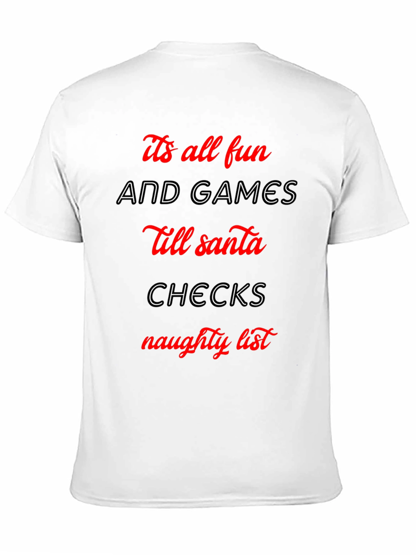 Black Funny Christmas Naughty List Graphic T-Shirt view 11
