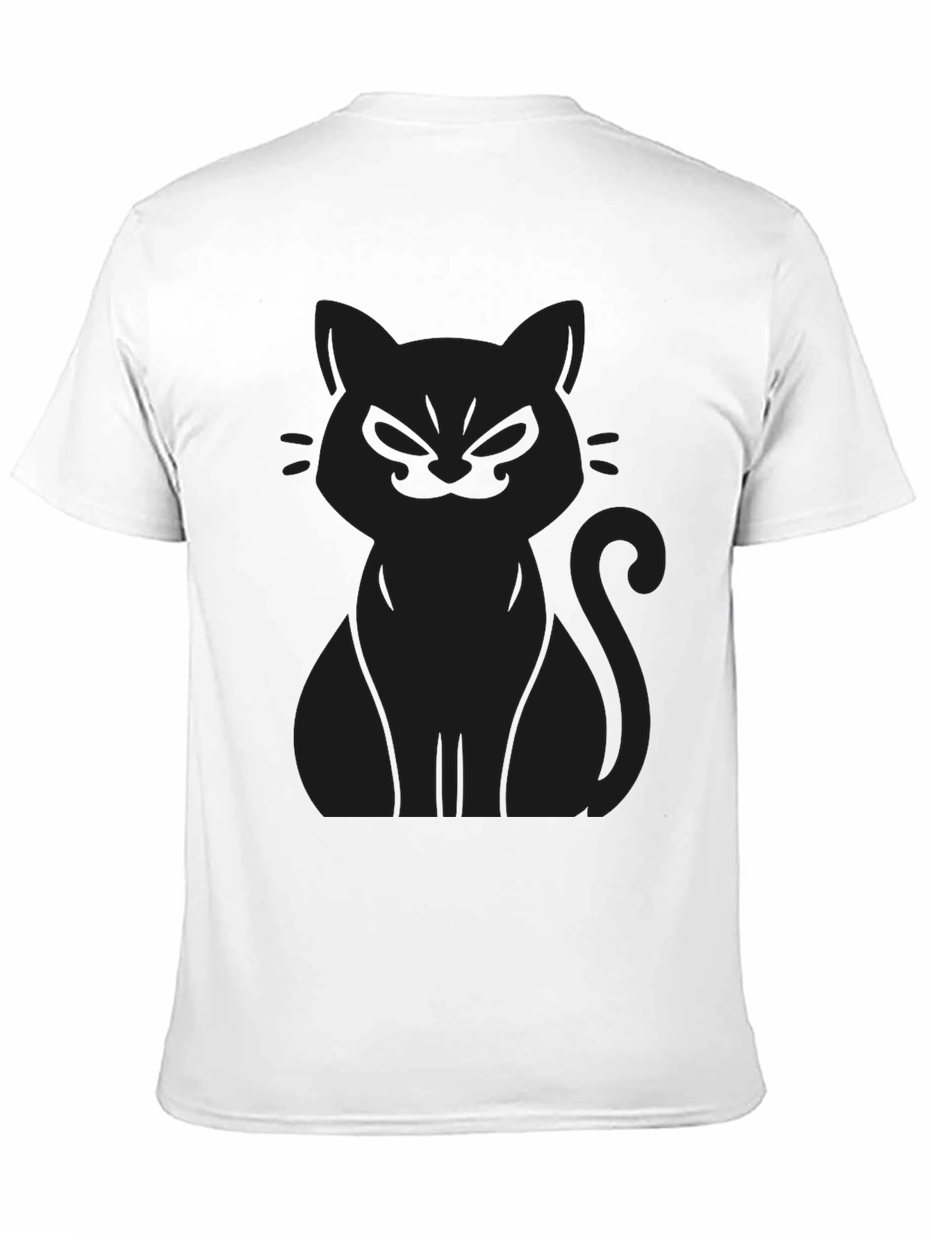 Black Men's Black Cat Graphic Tee - Soft Cotton Blend view 11