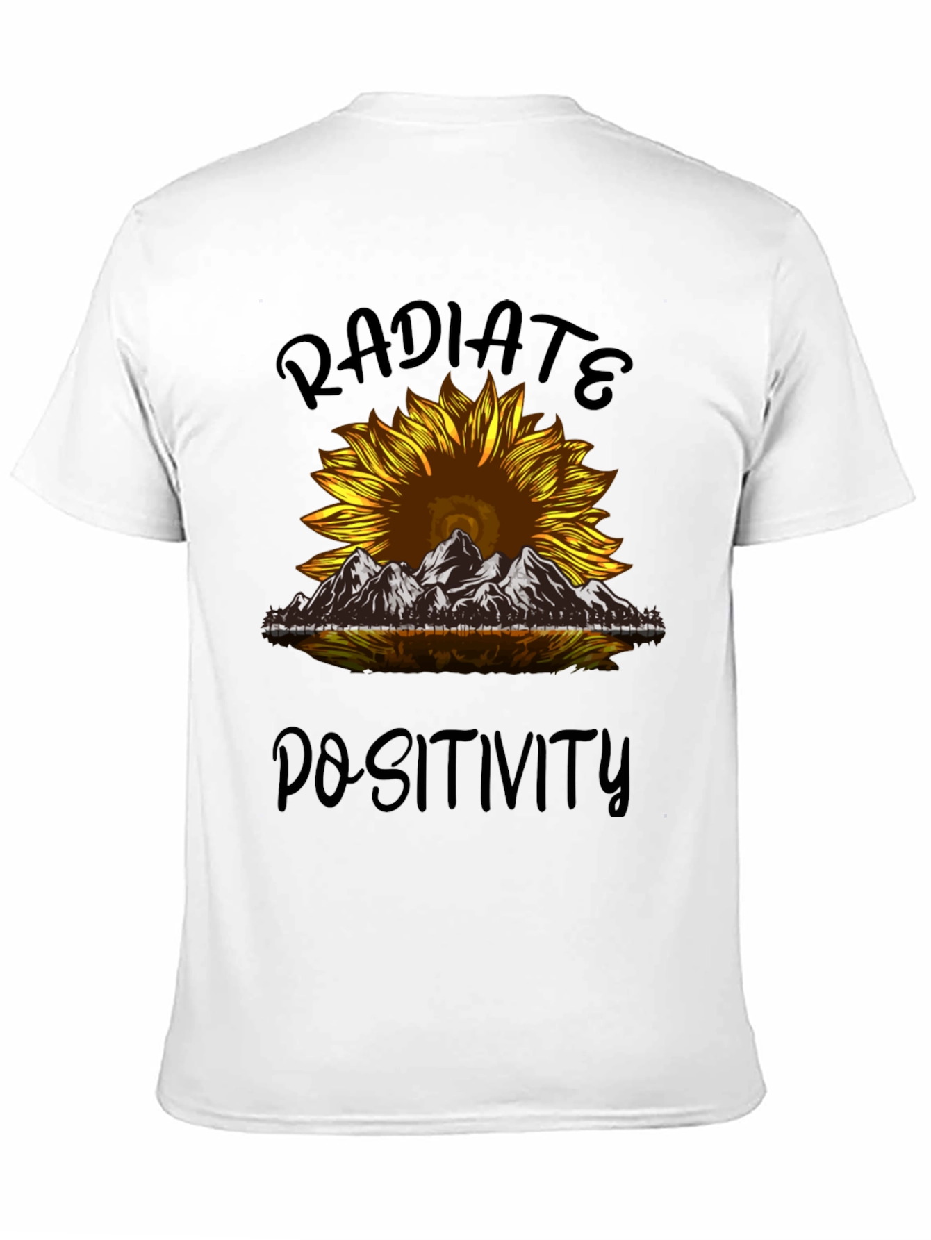 Black Radiate Positivity Sunflower Graphic T-Shirt view 11