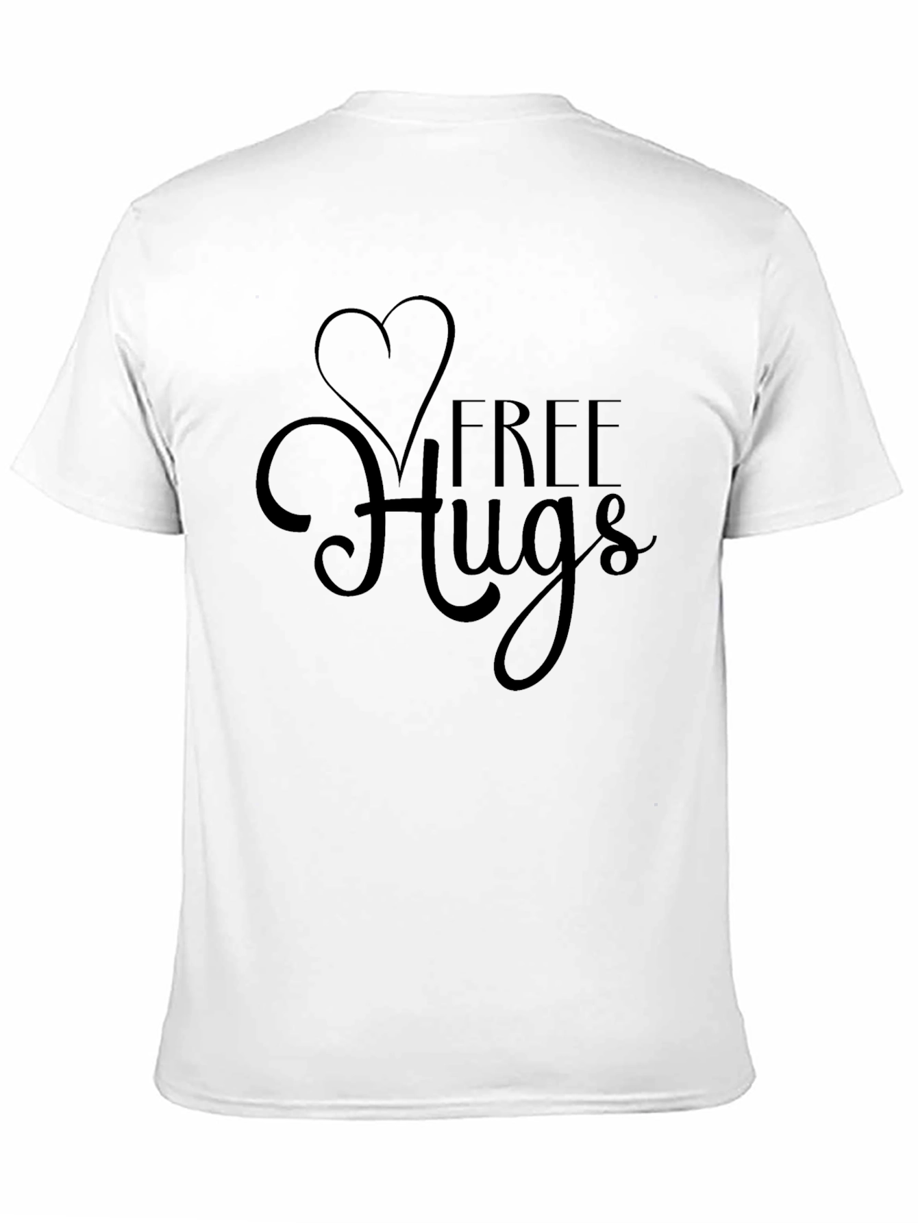 Black Free Hugs Black Tee Shirt - Heart Design view 11