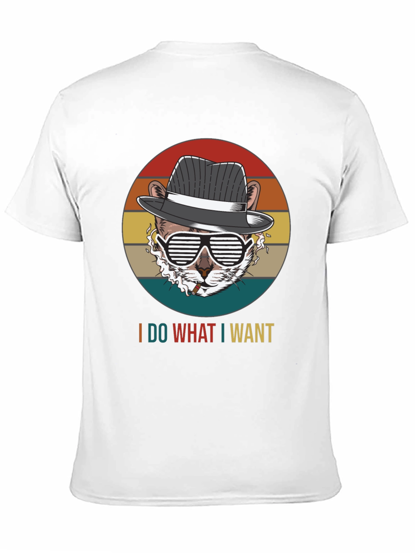Black I Do What I Want T-Shirt: Cool Cat Design view 11