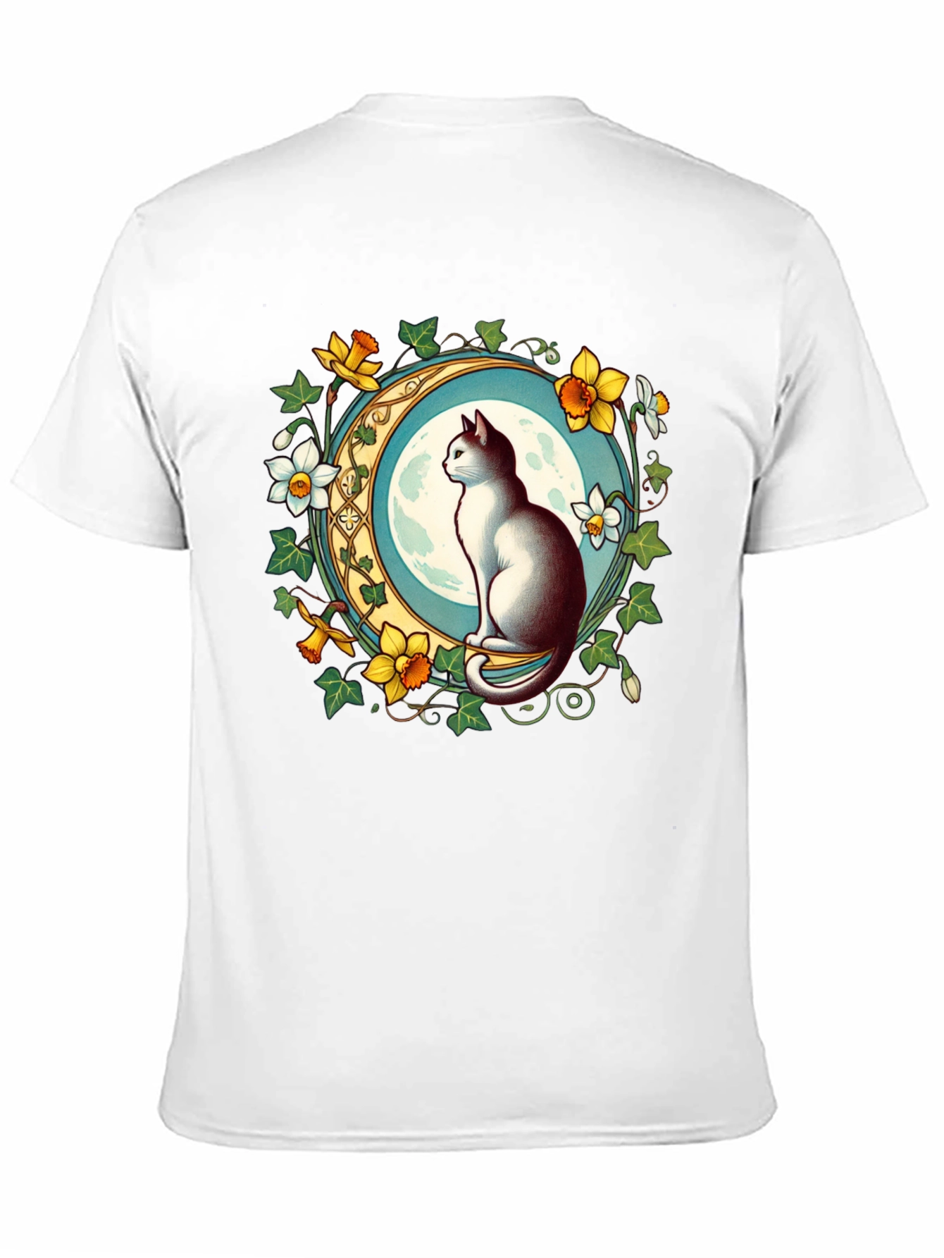 Black Cat and Moon Graphic T-Shirt view 11