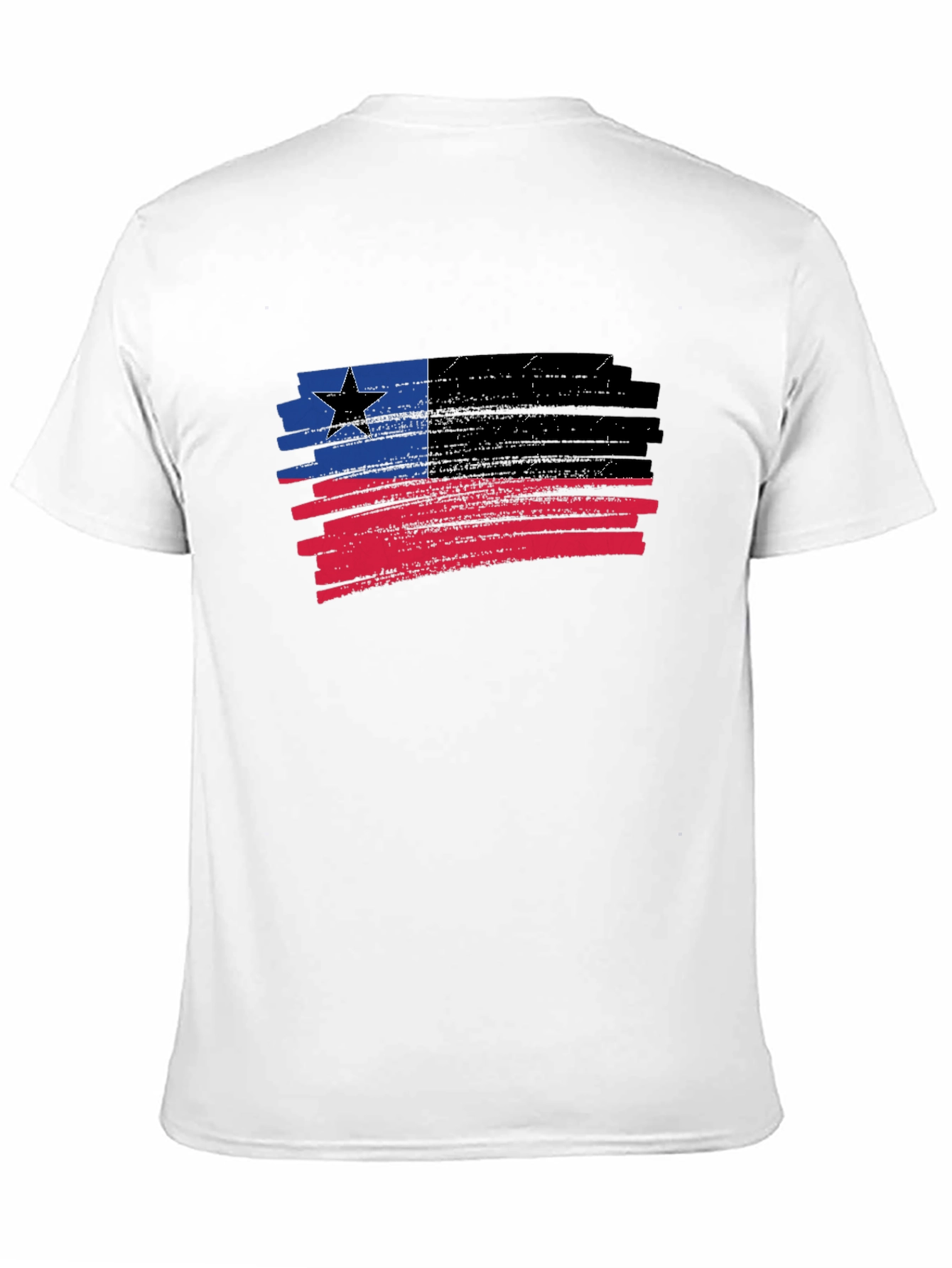 Black Distressed Grunge Flag T-Shirt - Black view 11