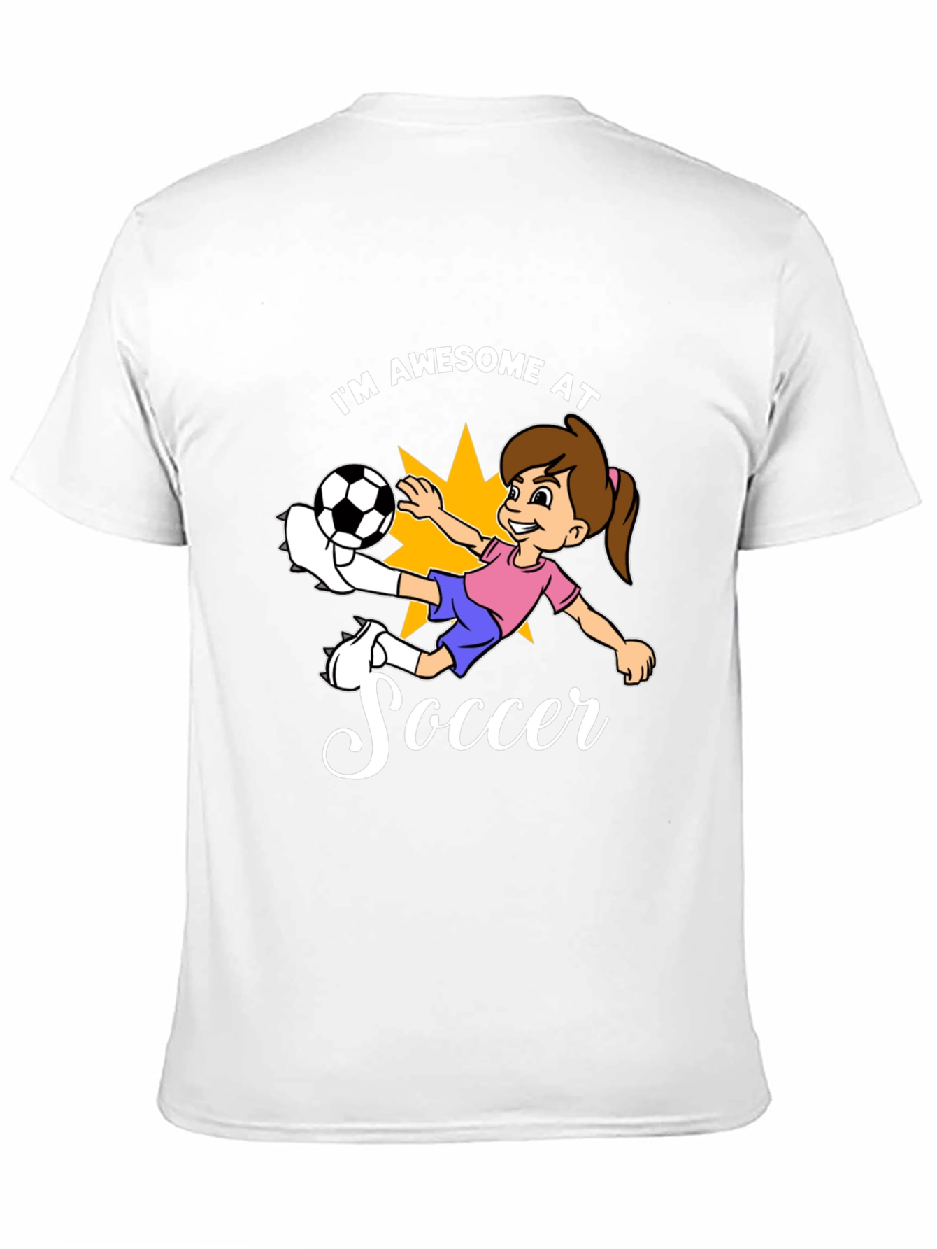 Black Awesome Soccer Girl Black T-Shirt view 11