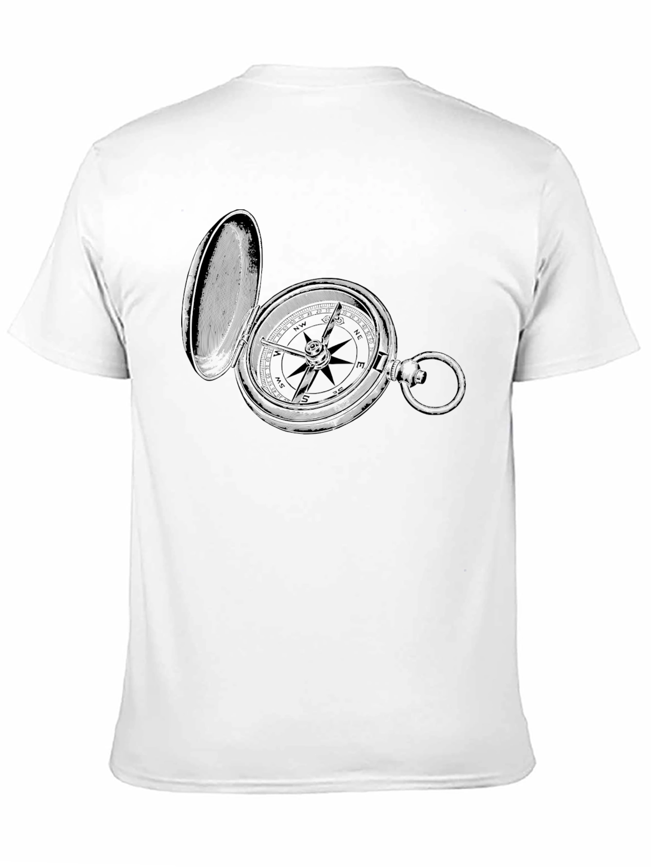 Black Vintage Compass Graphic T-Shirt - Black view 11