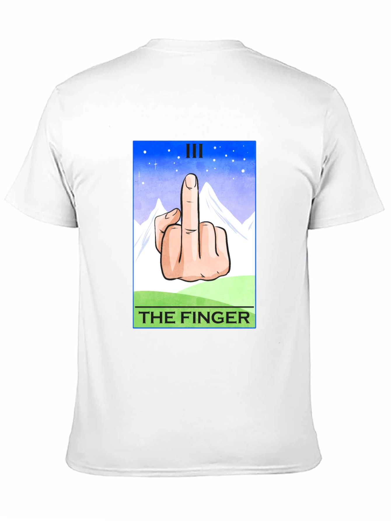 Black The Finger Tarot Card T-Shirt - Funny Graphic Tee view 11