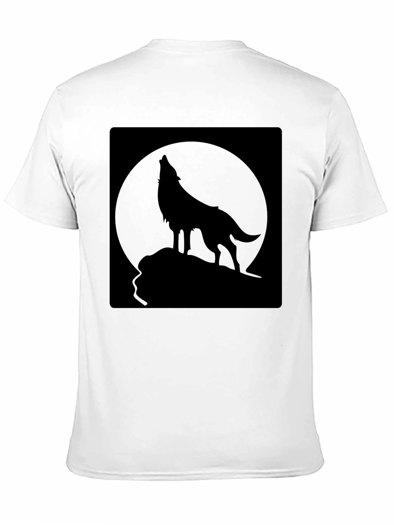 Black Wolf Howling at Moon Graphic Tee - Black view 11