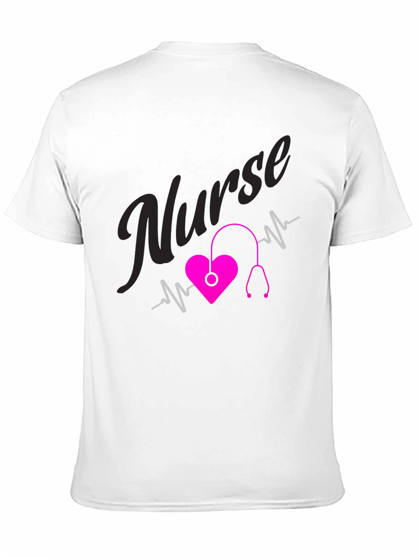 Black Nurse Heartbeat T-Shirt - Medical Professional Tee view 11