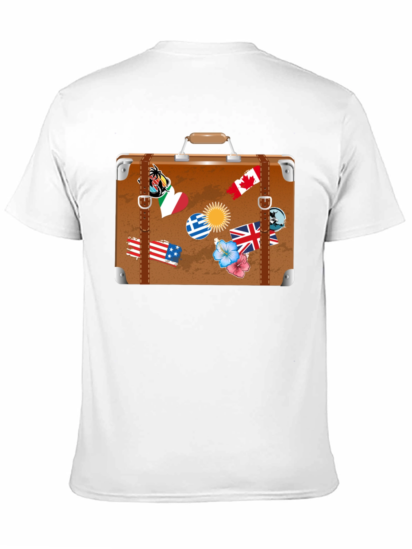 Black Travel Suitcase Graphic T-Shirt - Black view 11