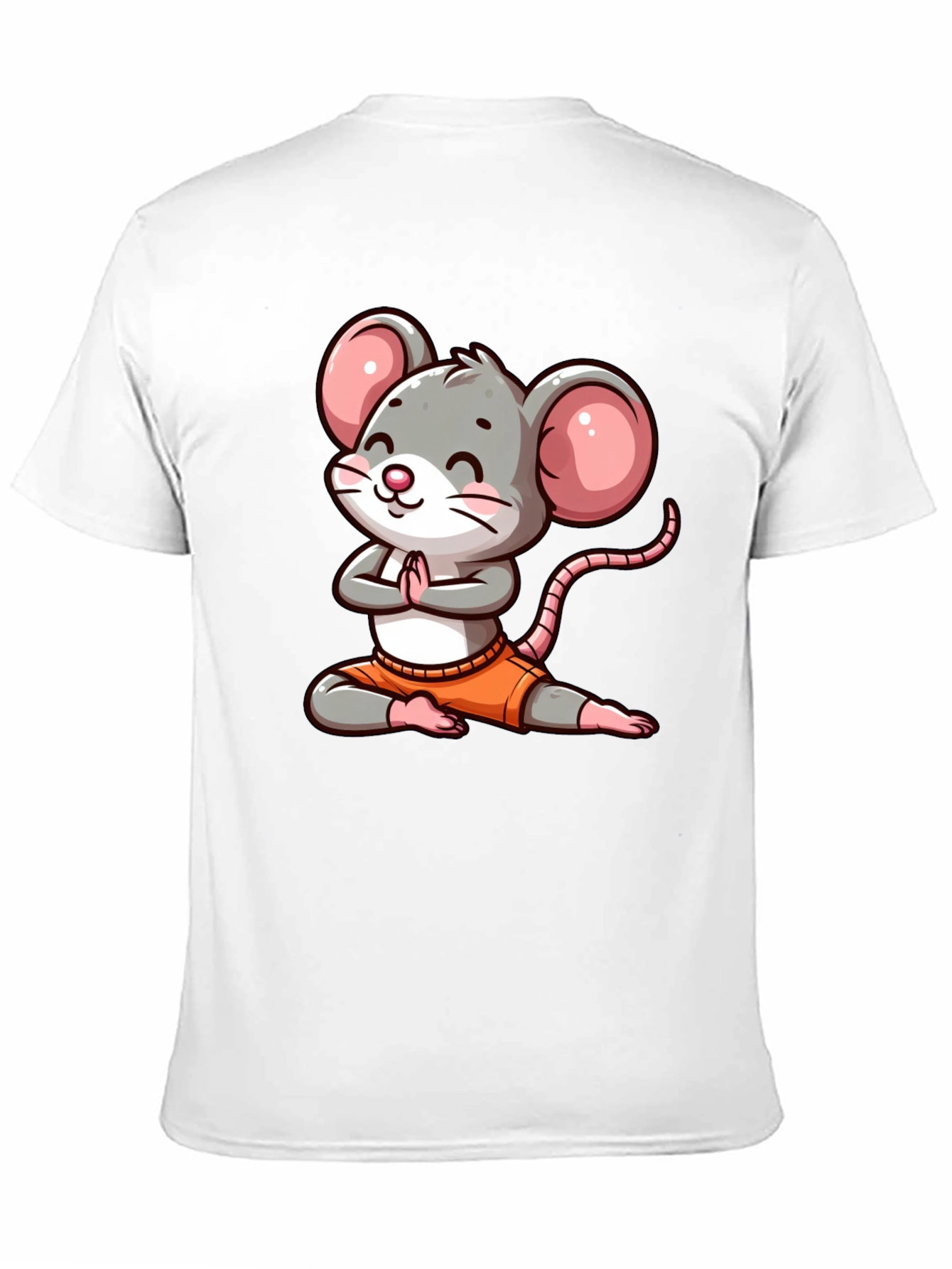 Black Yoga Mouse Graphic Tee - Funny Cartoon Design view 11