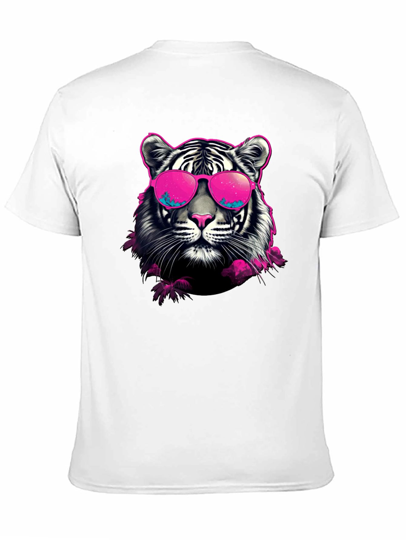 Black Cool Tiger Graphic Print Crew Neck T-Shirt view 11