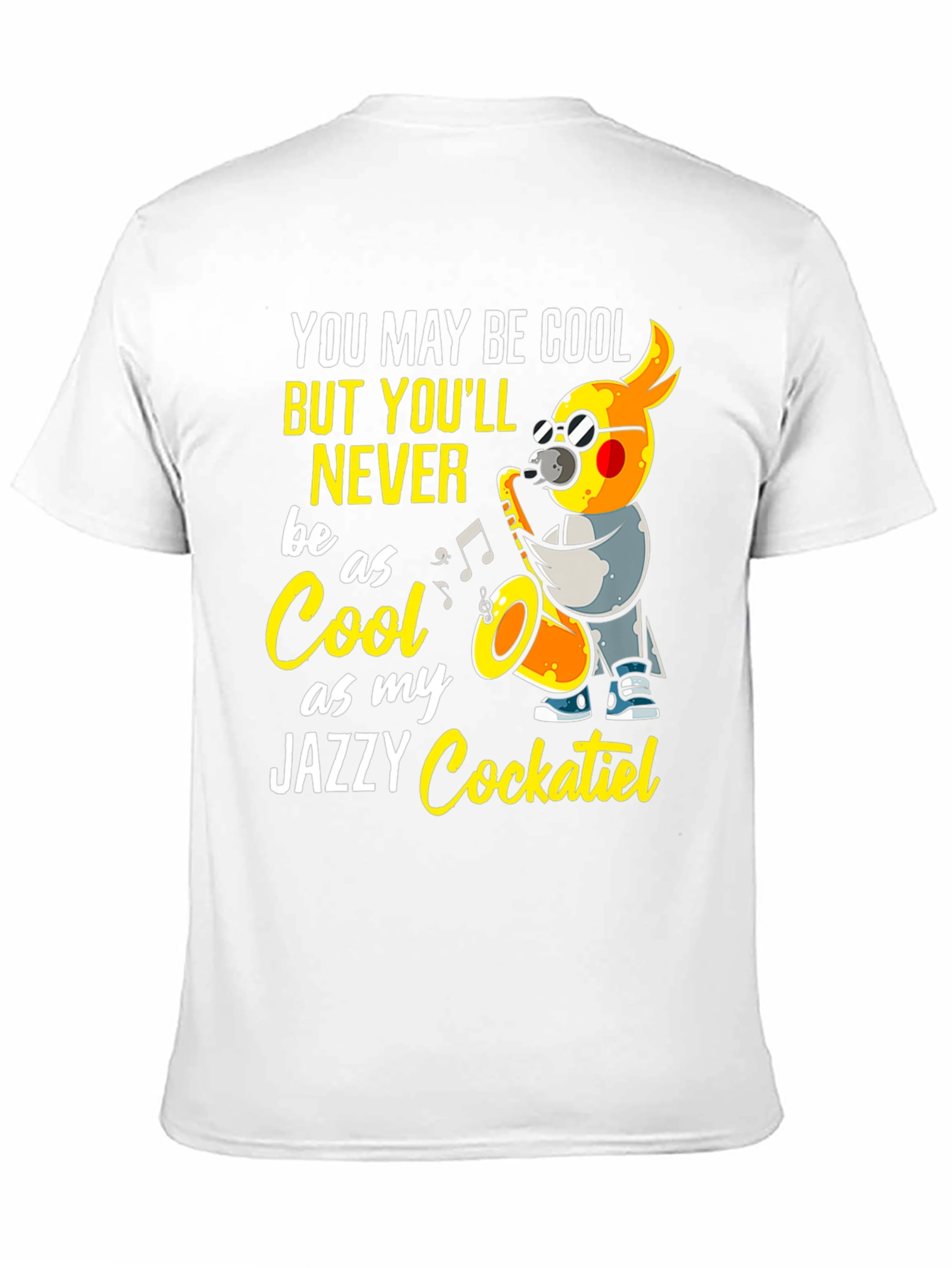 Black Jazzy Cockatiel T-Shirt - Cool Music Bird Tee view 11