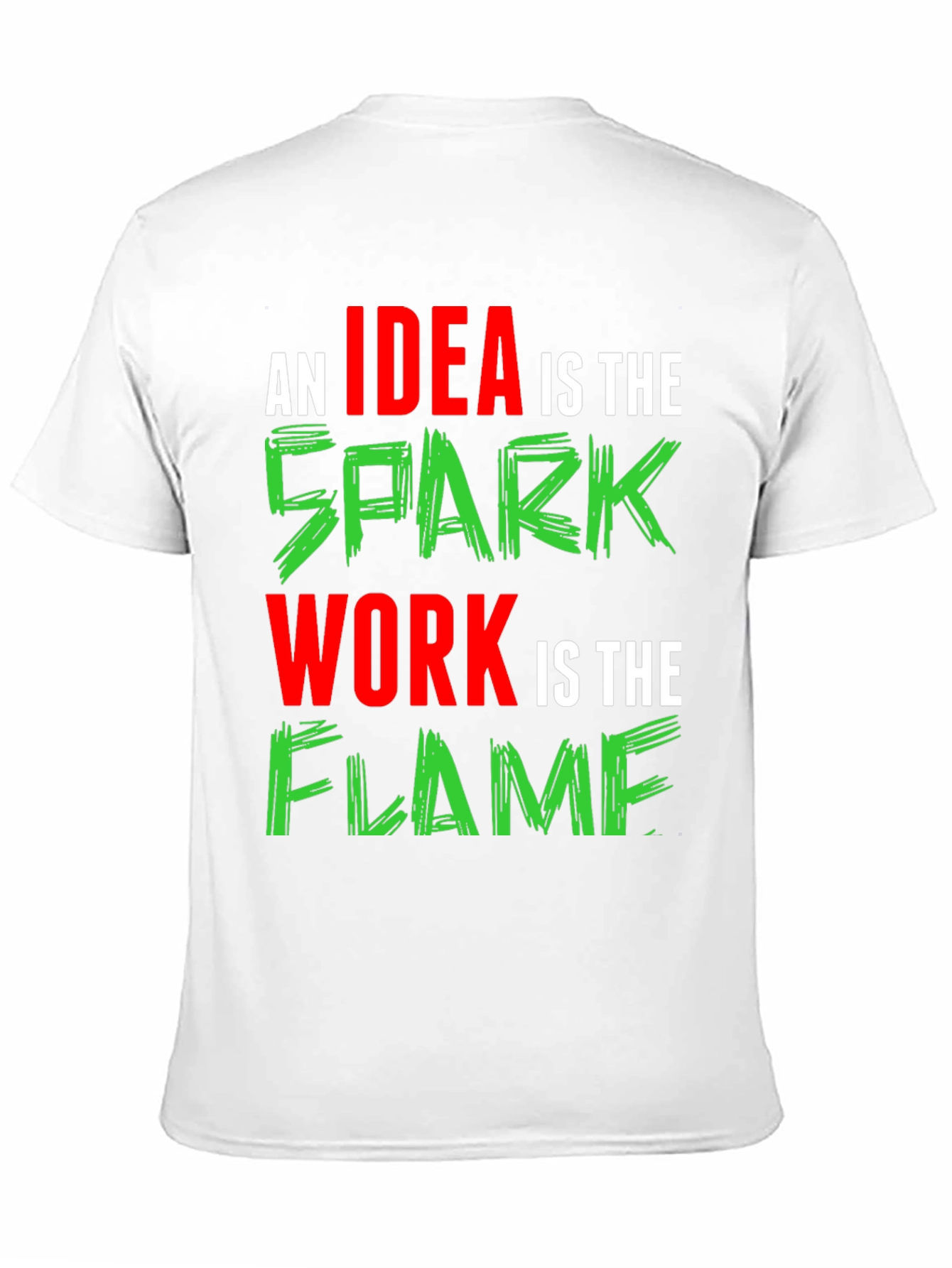 Black Idea Spark Flame Graphic Tee - Black Cotton T-Shirt view 11