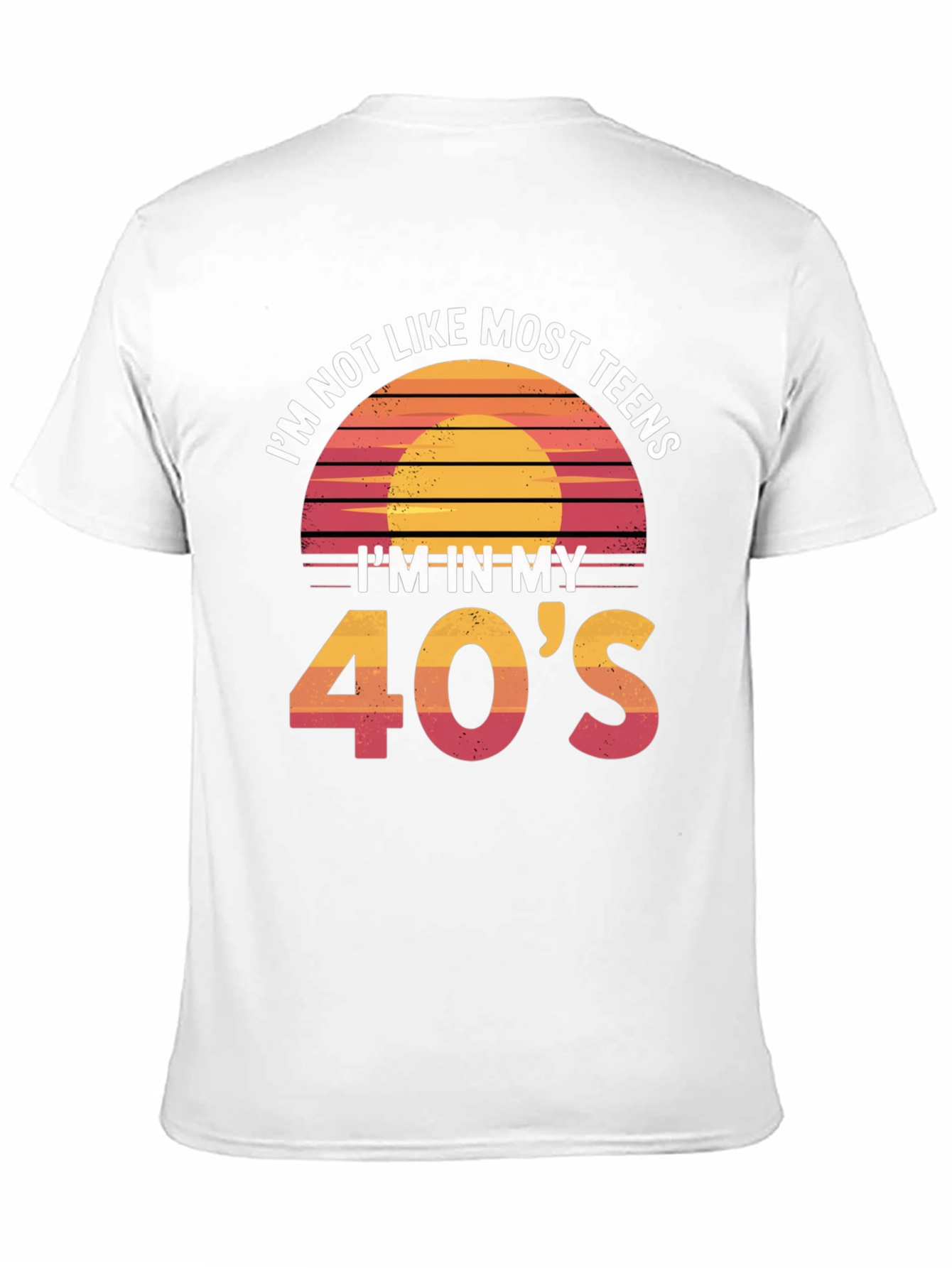 Black Funny 40's Retro Sunset T-Shirt view 11