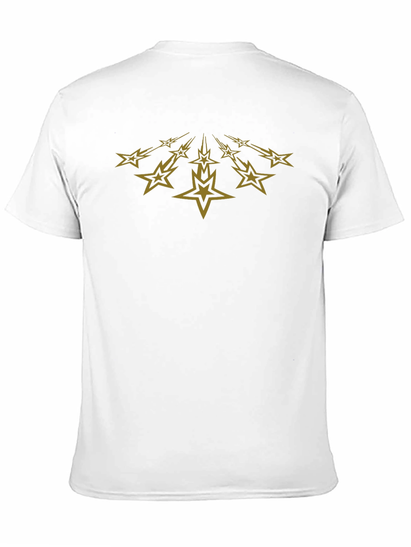 Black Men's Black T-Shirt with Gold Starburst Design view 11