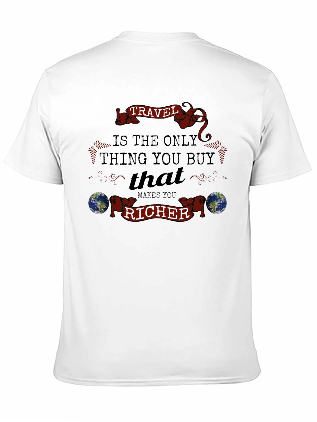 Black Travel Makes You Richer T-Shirt view 11