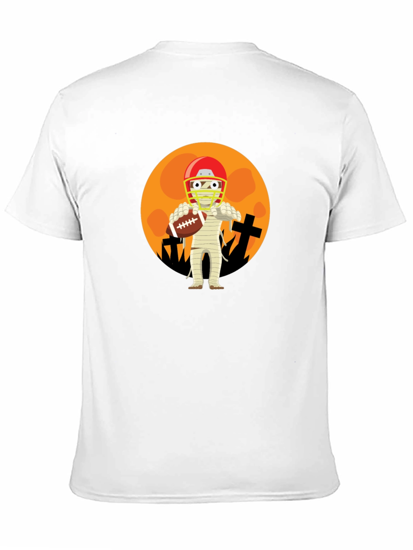 Black Football Mummy Halloween T-Shirt view 11