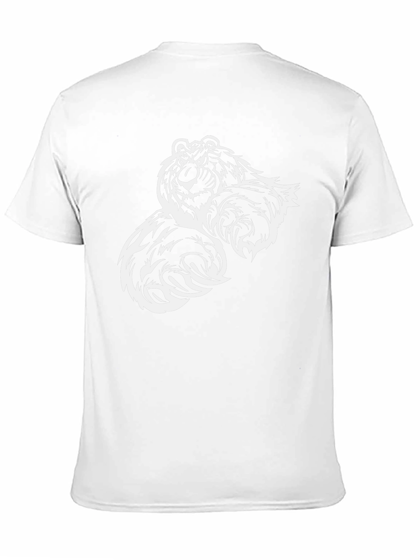 Black Black T-Shirt with White Tiger Graphic view 11