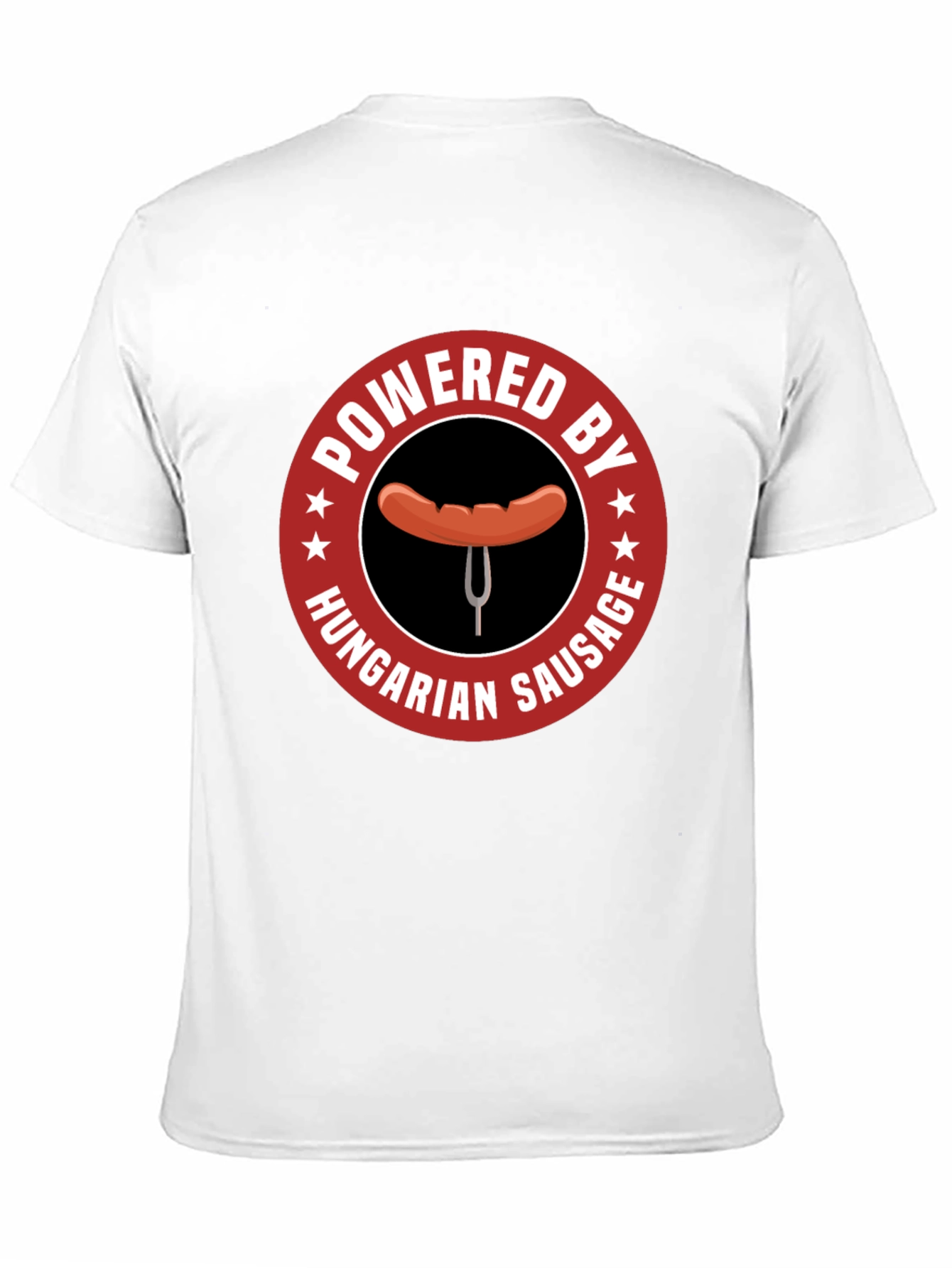 Black Hungarian Sausage T-Shirt - Powered by Funny Tee view 11