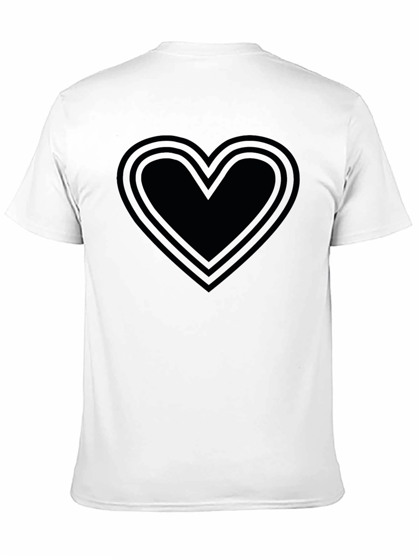 Black Black Heart Outline Graphic T-Shirt view 11