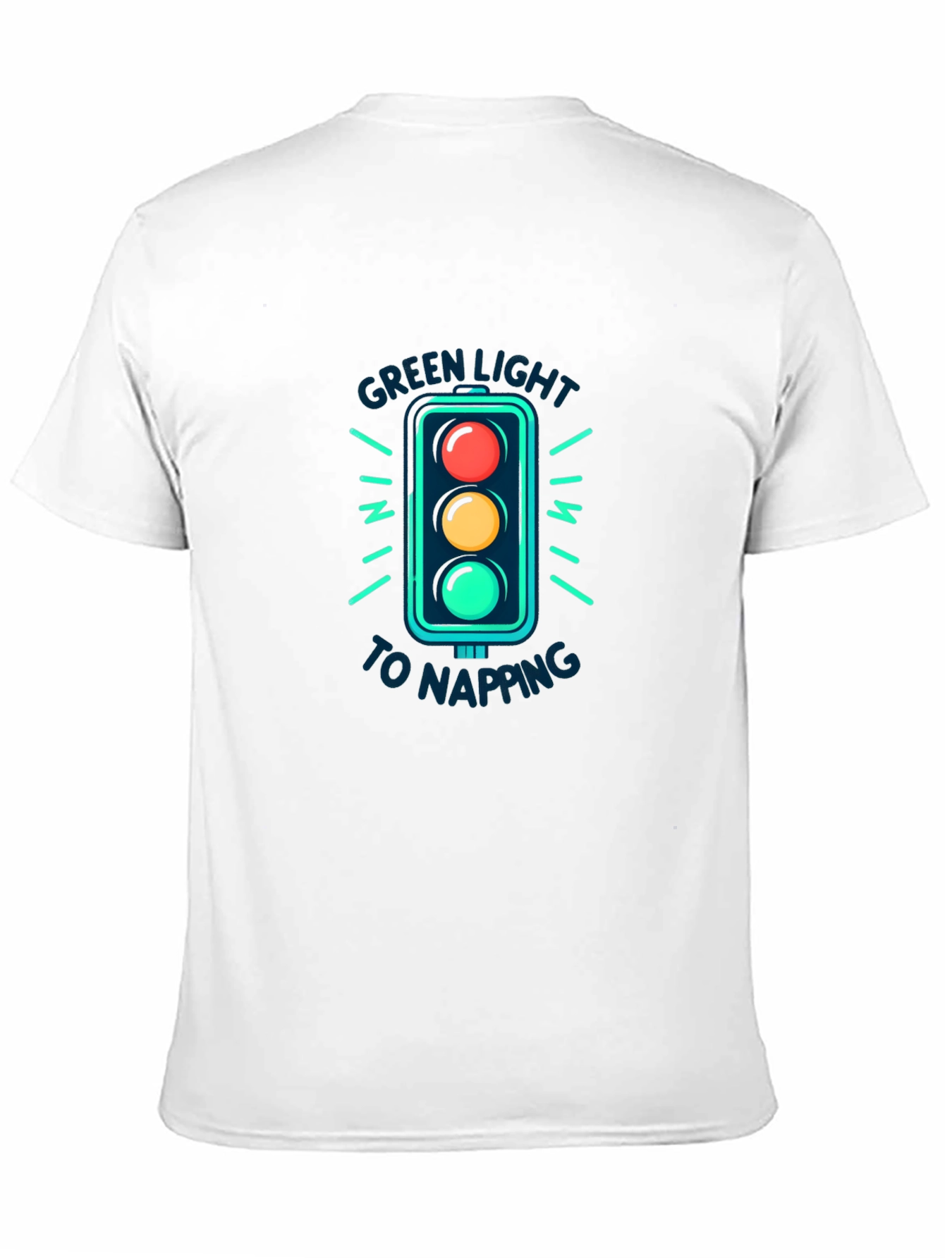 Black Green Light Napping Black T-Shirt view 11