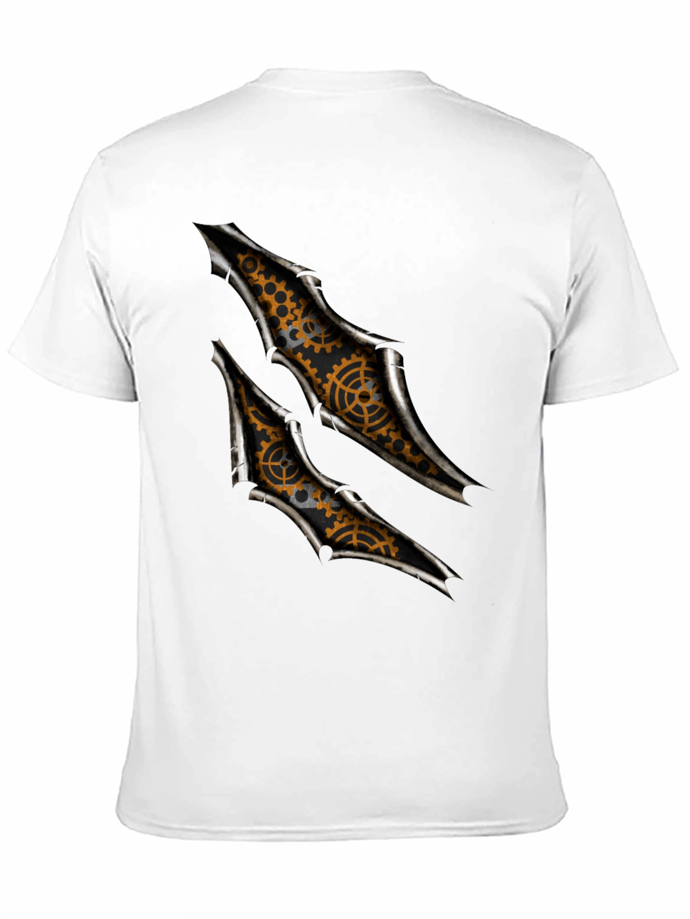 Black Steampunk Gears Graphic T-Shirt view 11