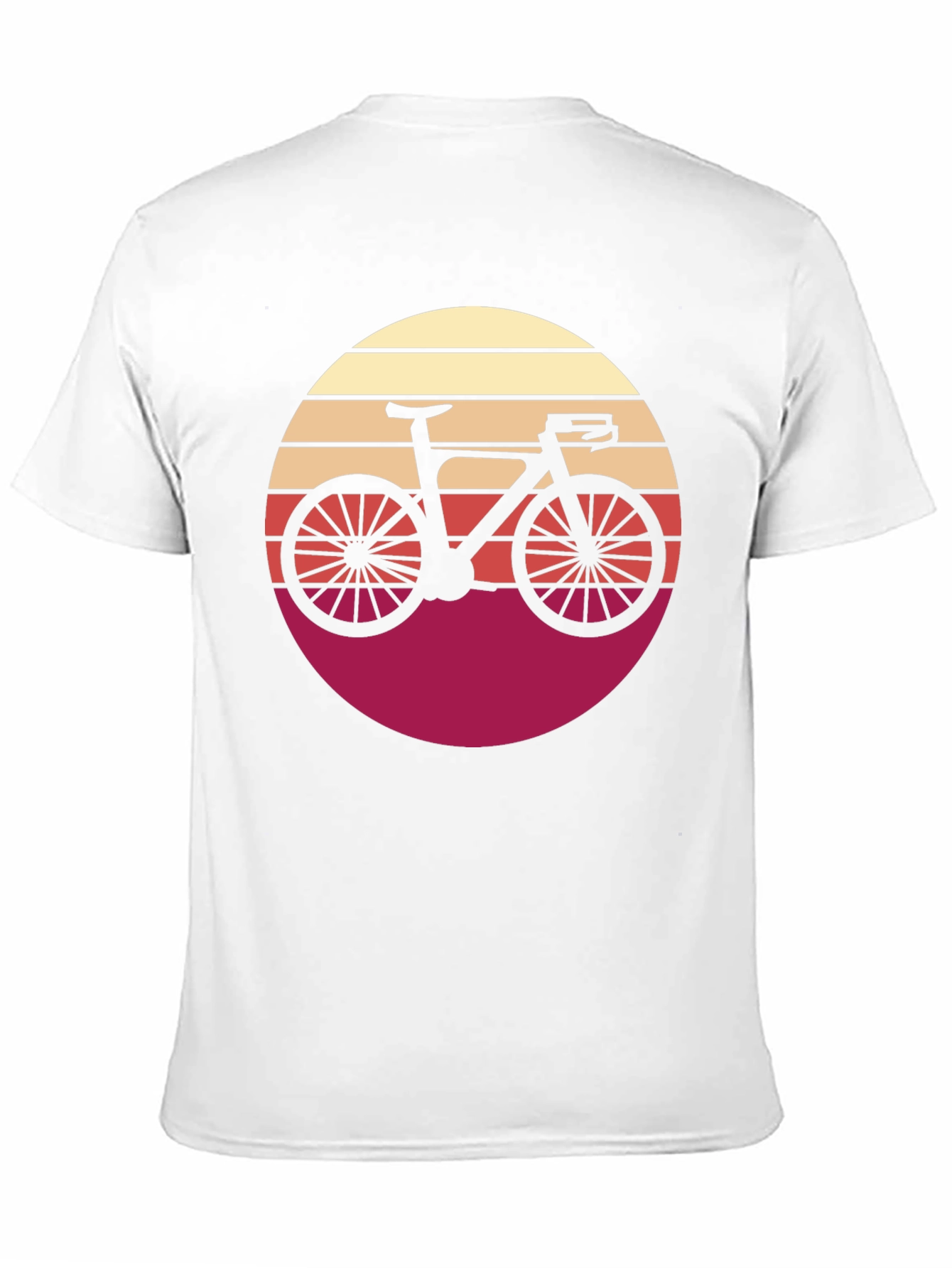 Black Retro Bicycle Sunset Graphic Tee - Black Cotton T-Shirt view 11