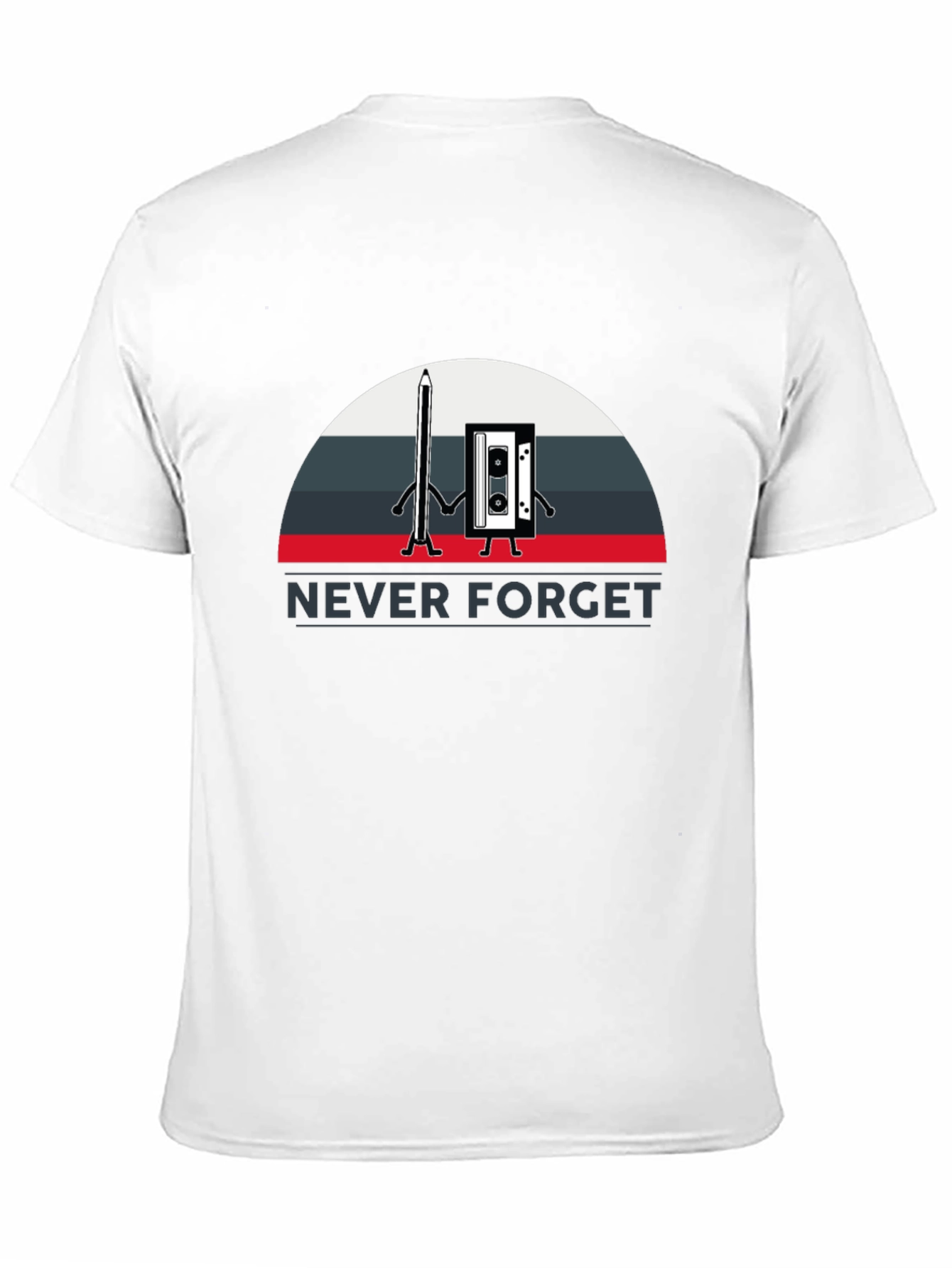 Black Retro "Never Forget" Graphic T-Shirt view 11