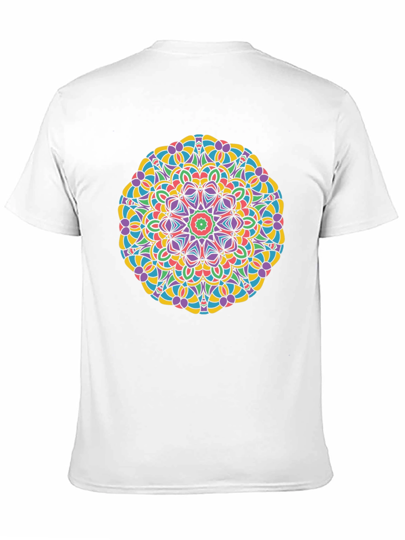 Black Colorful Mandala Graphic Print Crew Neck T-Shirt view 11