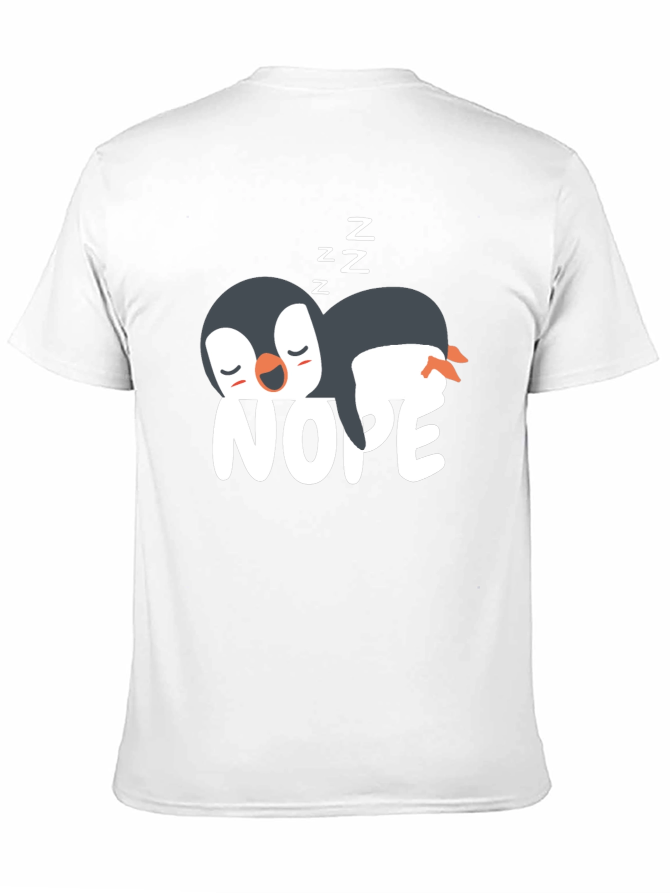 Black Nope Penguin T-Shirt - Funny Sleepy Penguin Tee view 11